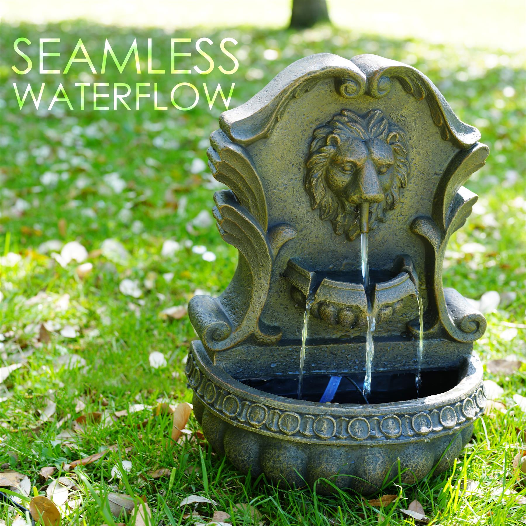 Lion Water Feature Outdoor With LED by GEEZY - The Magic Toy Shop