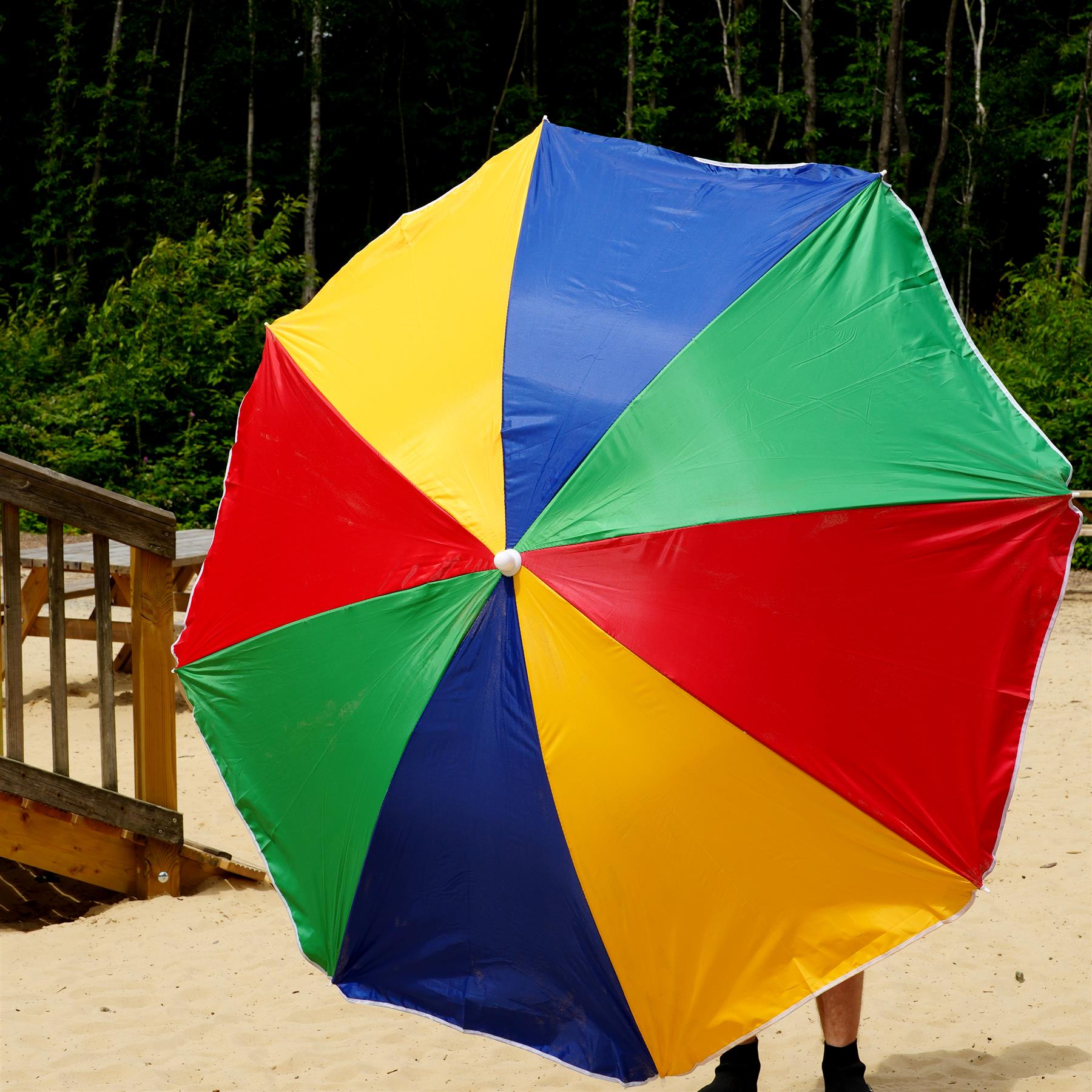 Multi-Coloured Beach Tilting Parasol 1.6M by The Magic Toy Shop - The Magic Toy Shop