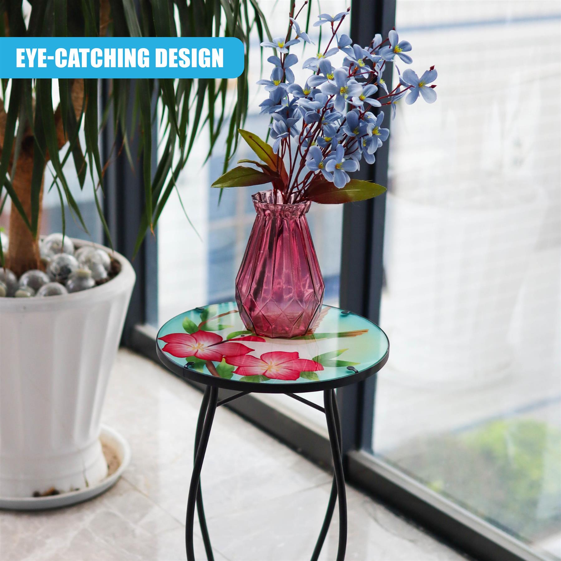 Round Side Garden Mosaic Table With Colibri Design by GEEZY - The Magic Toy Shop