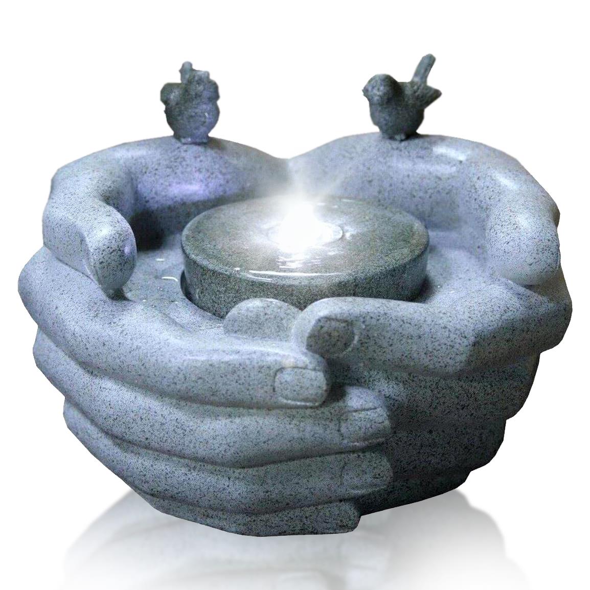 Cupped Hands Water Feature Outdoor With LED by GEEZY - The Magic Toy Shop