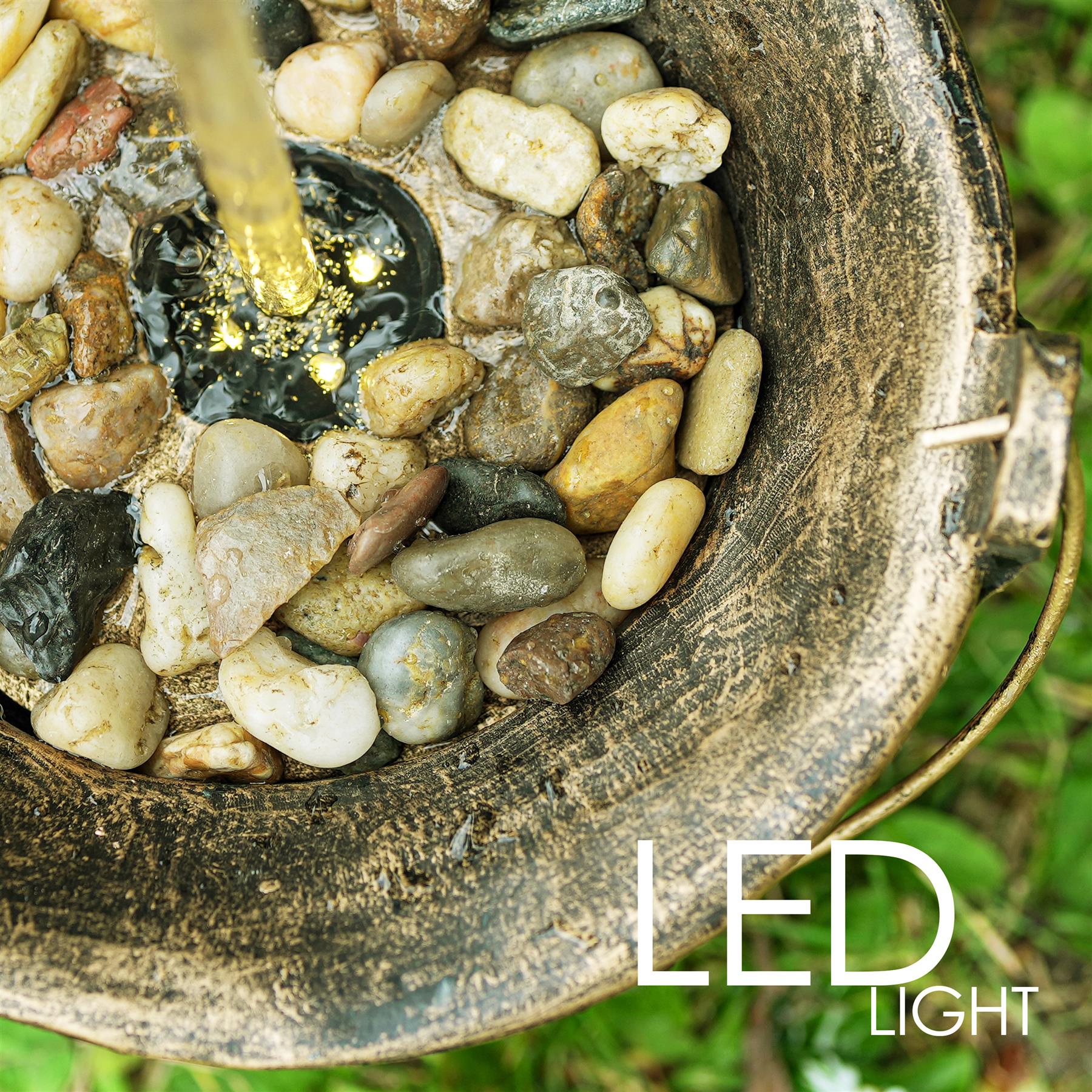 Tap Bucket Solar Water Feature Outdoor With LED by GEEZY - The Magic Toy Shop