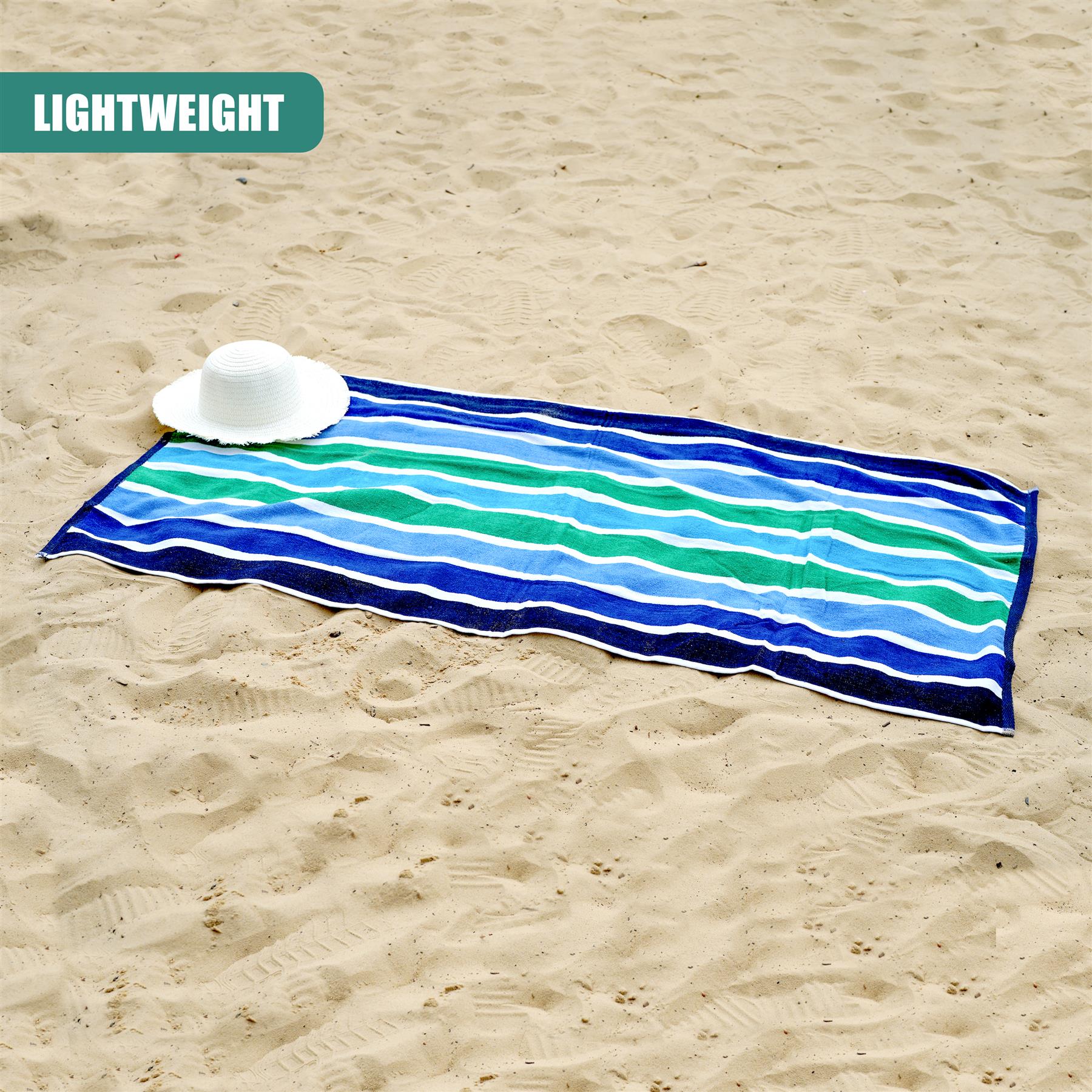 Large Velour Striped Beach Towel (Midnight Oasis) by GEEZY - The Magic Toy Shop