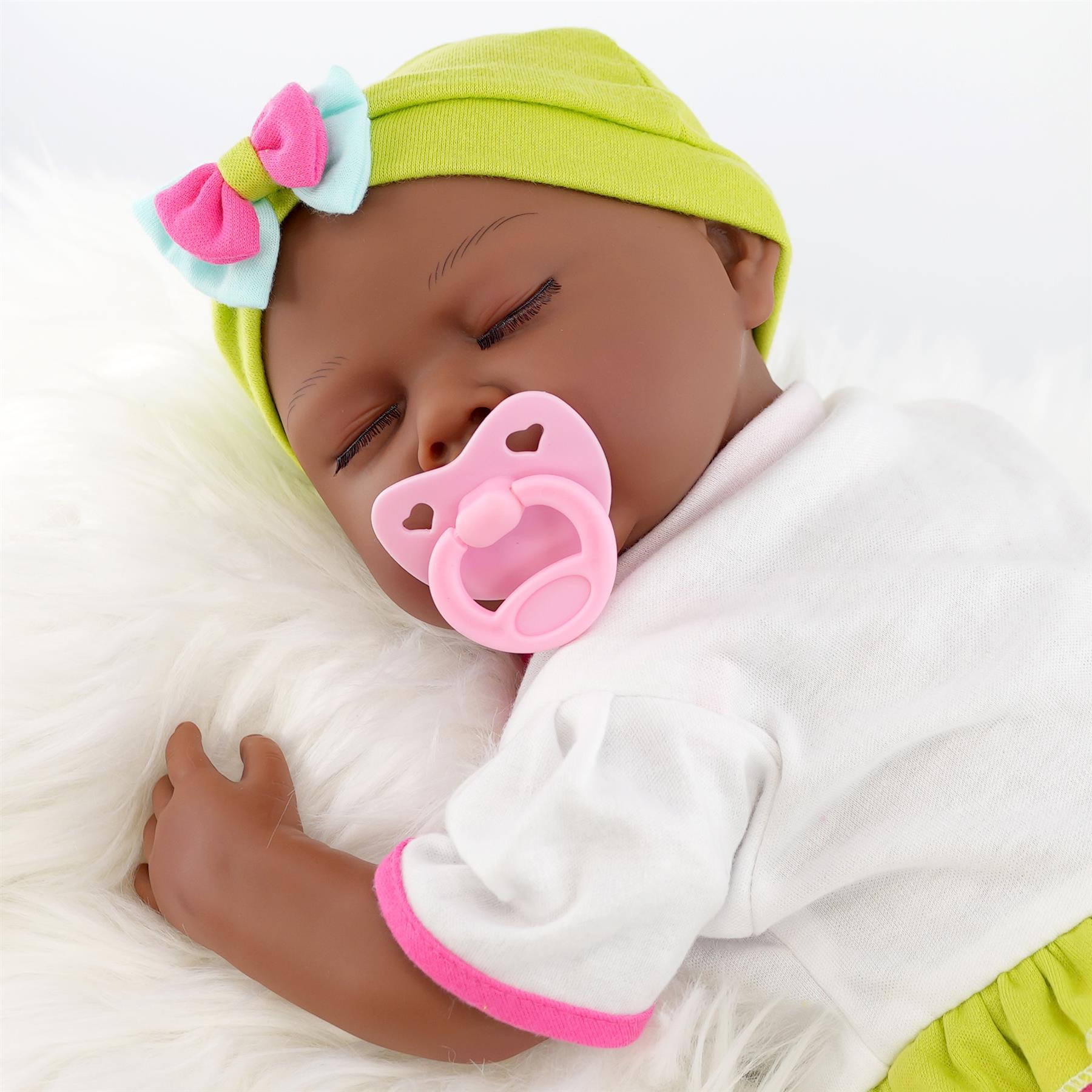 BiBi Black Doll Reborn Ethnic Sleeping Girl "Fay" (50 cm / 20") by BiBi Doll - The Magic Toy Shop