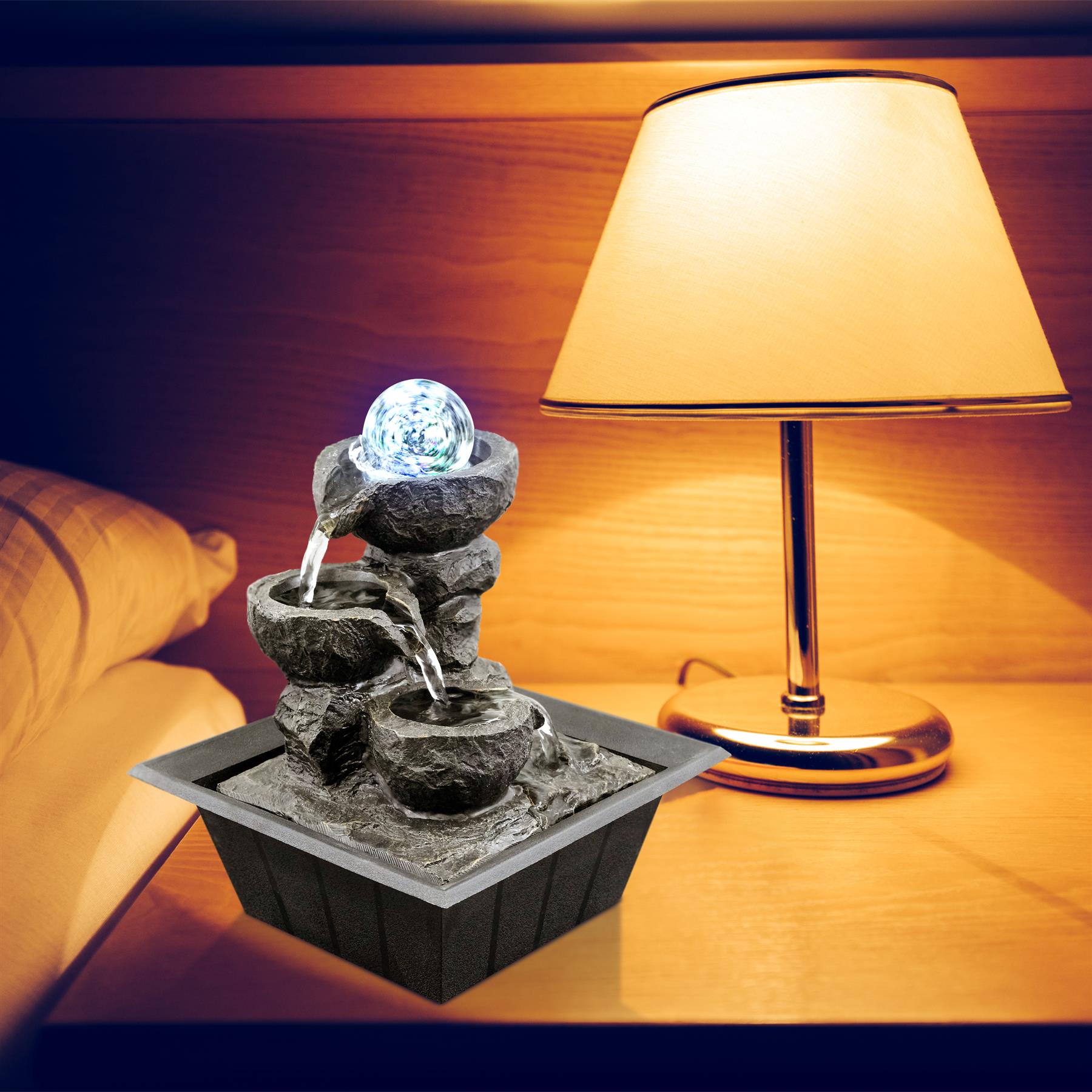 Crystal Ball Water Feature Indoor With LED by GEEZY - The Magic Toy Shop