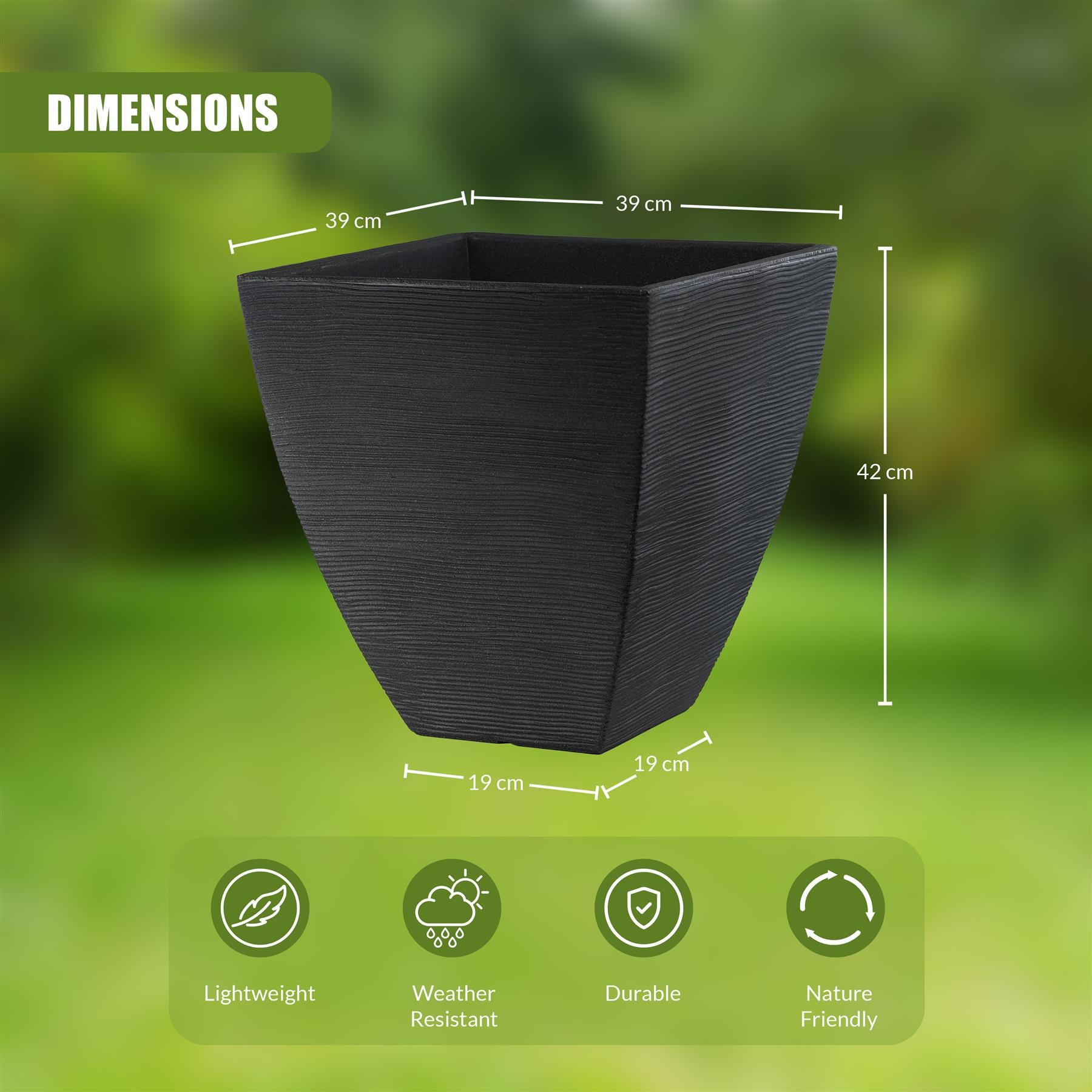 Large Flower Pot - Ribbed Pattern by GEEZY - The Magic Toy Shop