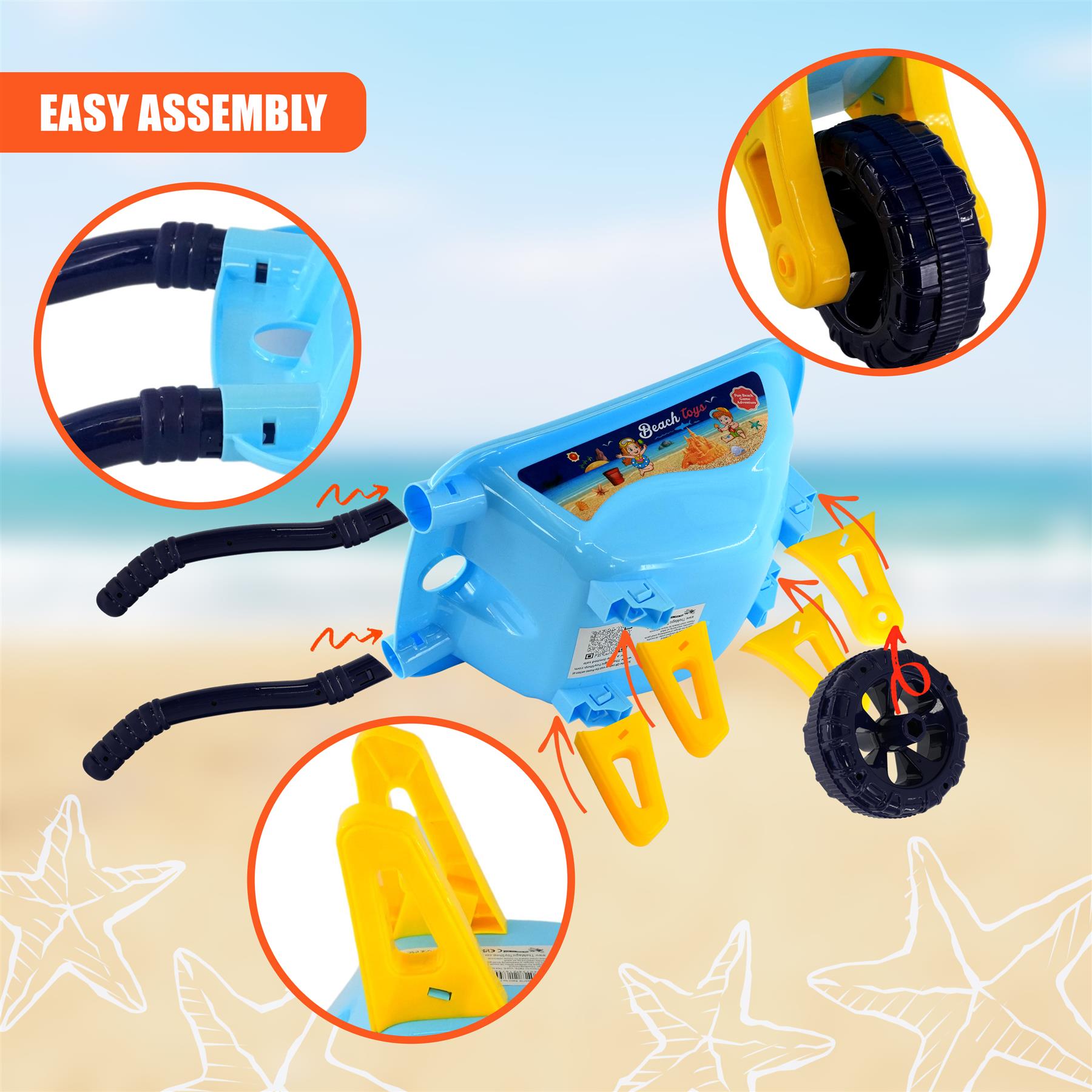 Children Sand and Water Beach Toys Mill, Wheelbarrow Accessories Playset by The Magic Toy Shop - The Magic Toy Shop