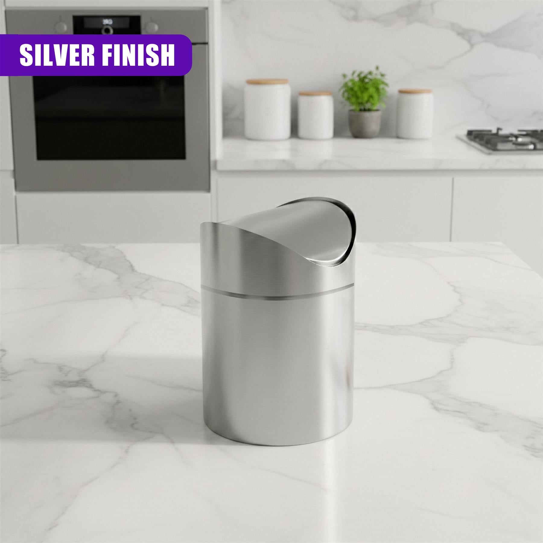 Stainless Steel Mini Swing Bin 1.5 L