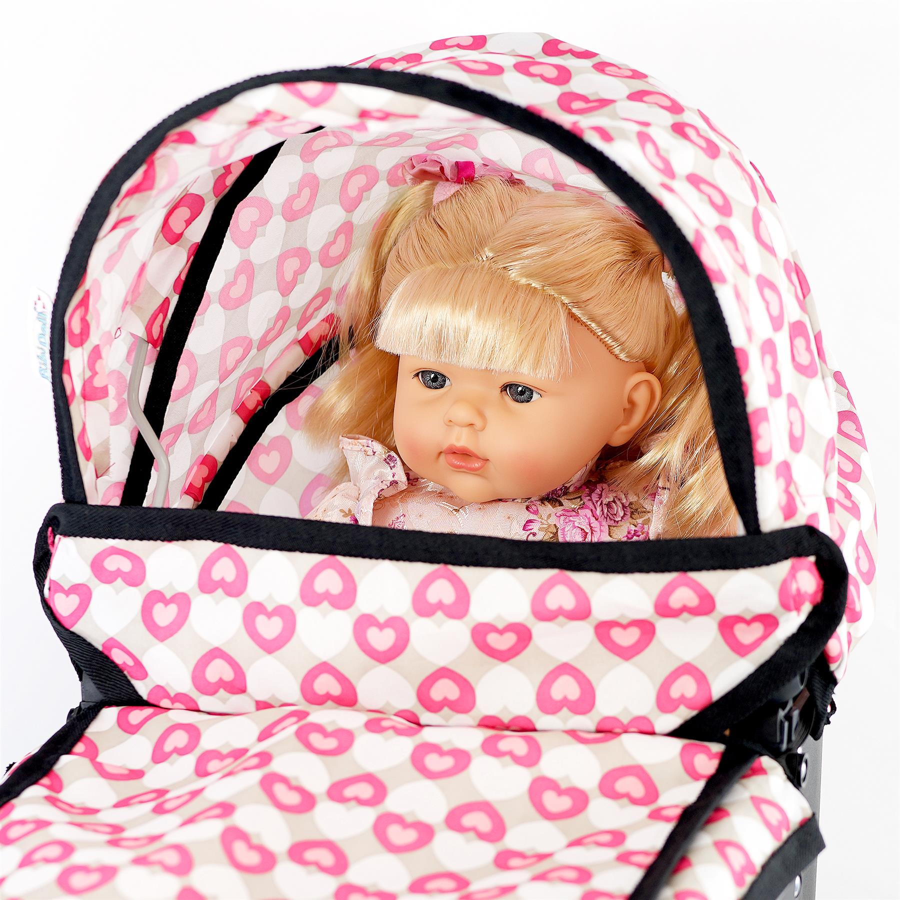 2-In-1 Pink Doll Pram & Carrier by BiBi Doll - The Magic Toy Shop