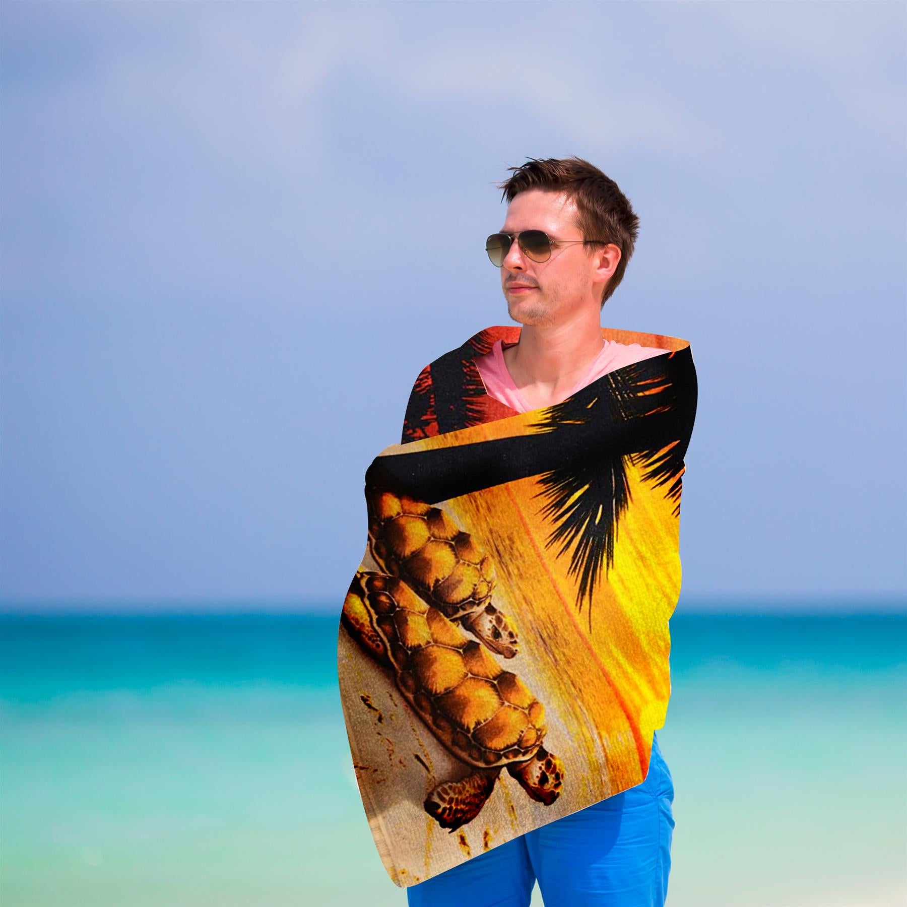 Sunset Turtles Design Large Towel by Geezy - The Magic Toy Shop