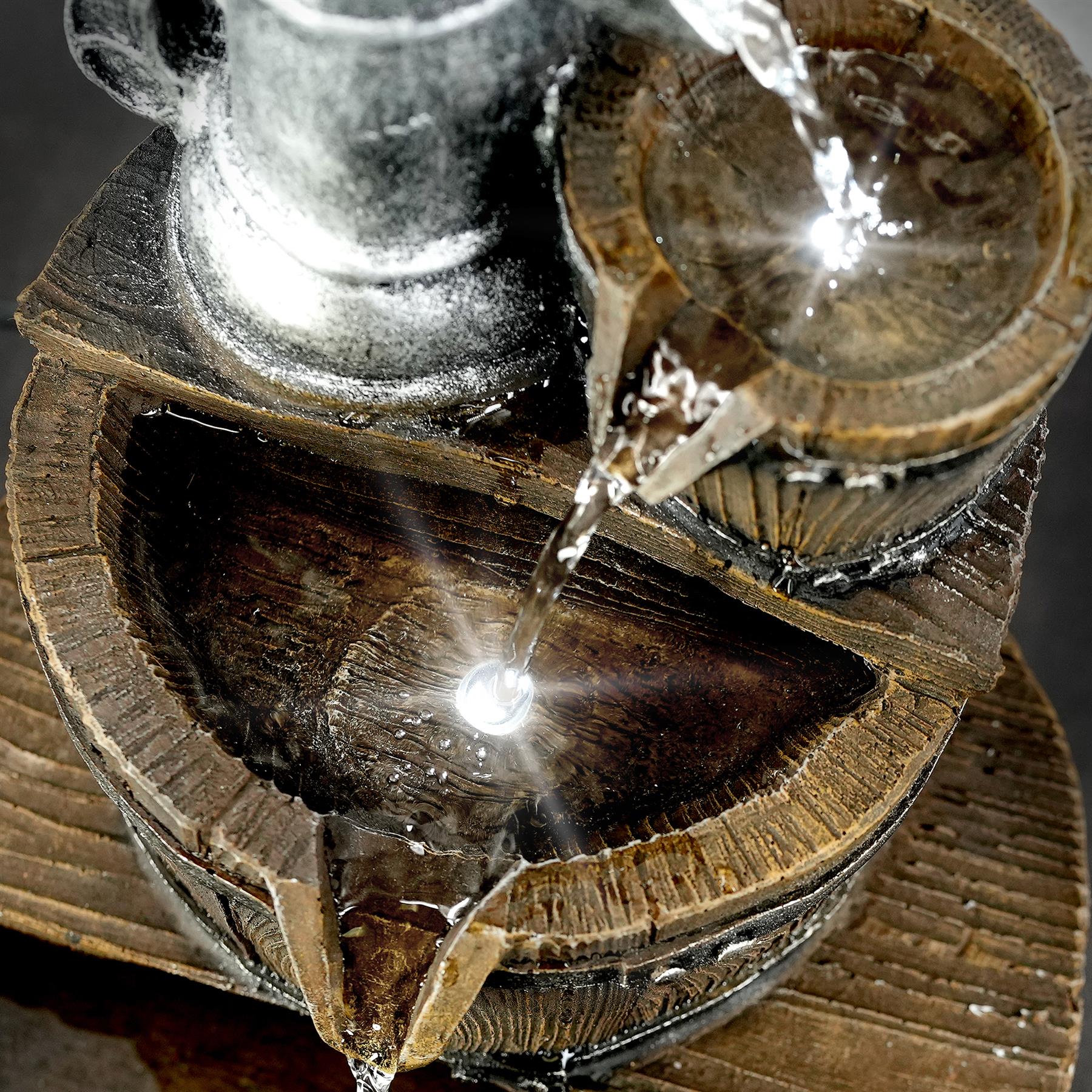 Pump Barrel Water Feature Outdoor With LED by GEEZY - The Magic Toy Shop