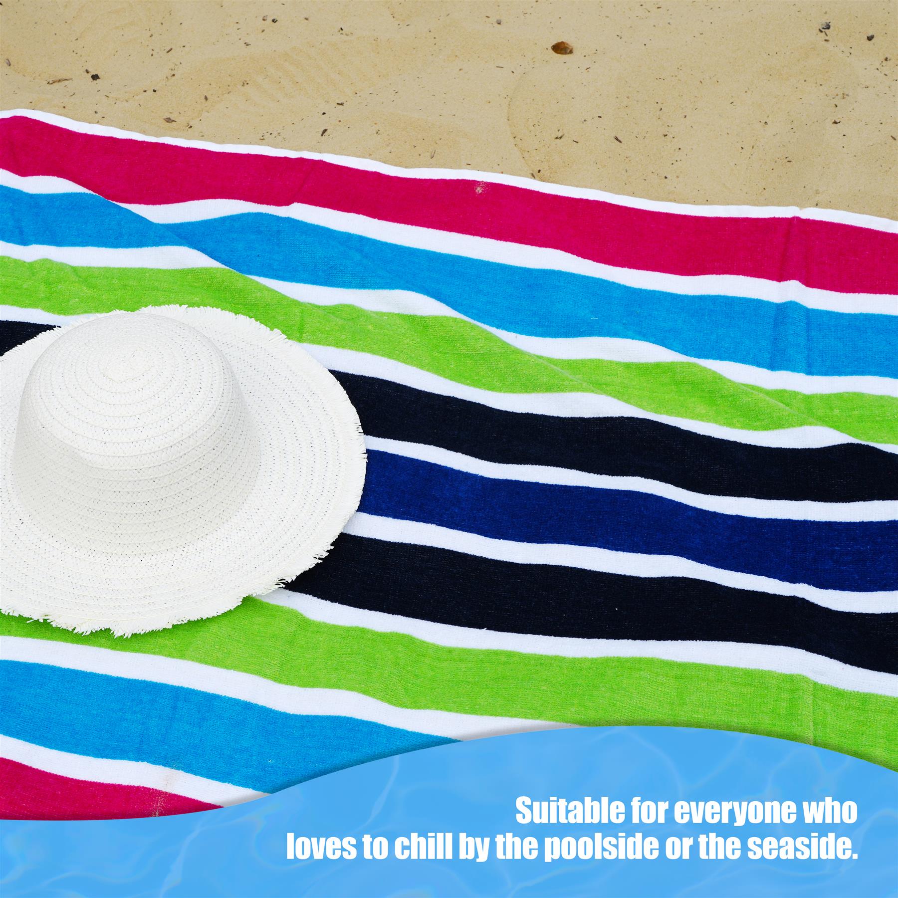 Large Velour Striped Beach Towel (Sanguine) by Geezy - The Magic Toy Shop