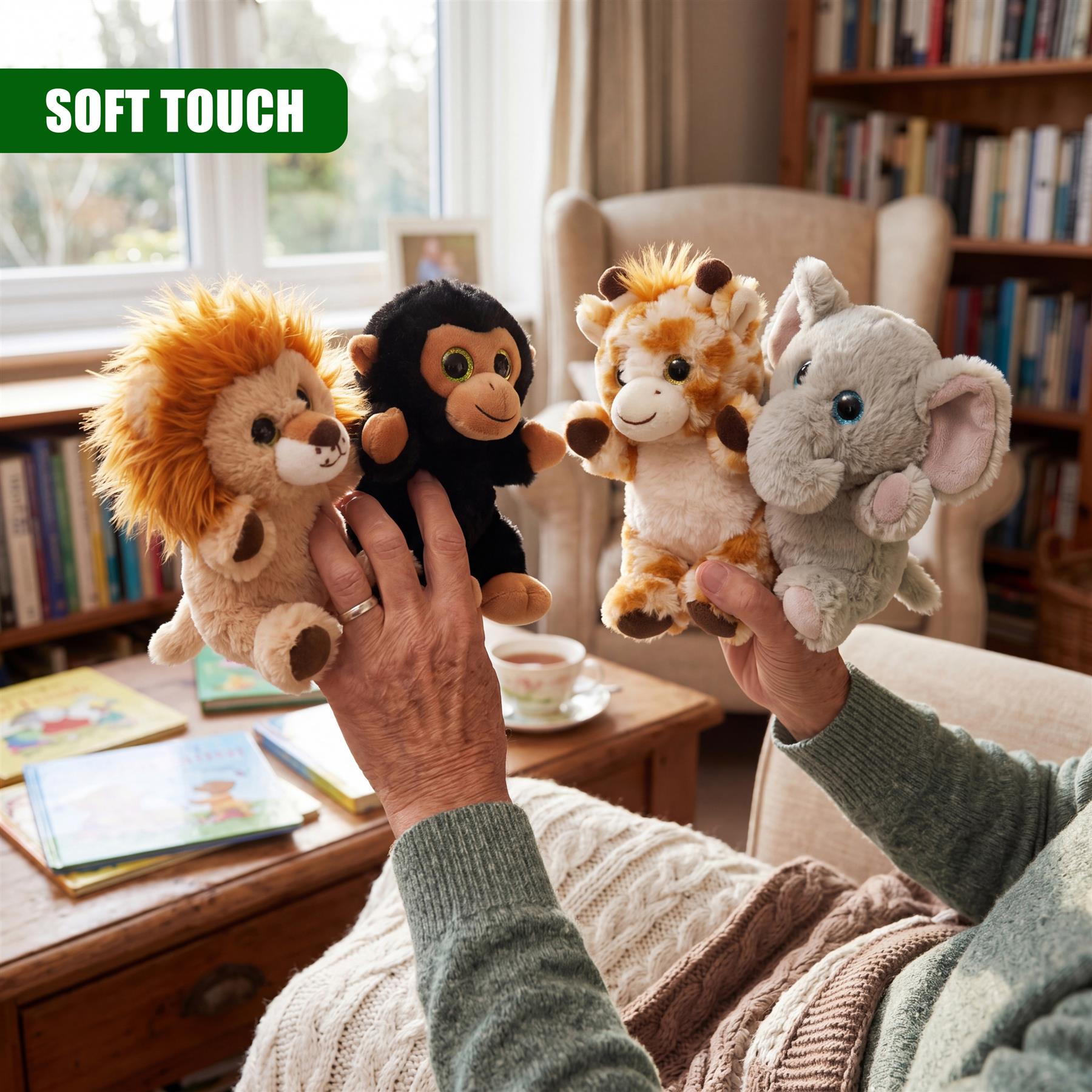 Set of 4 Wild Animal Soft Toys 6.5