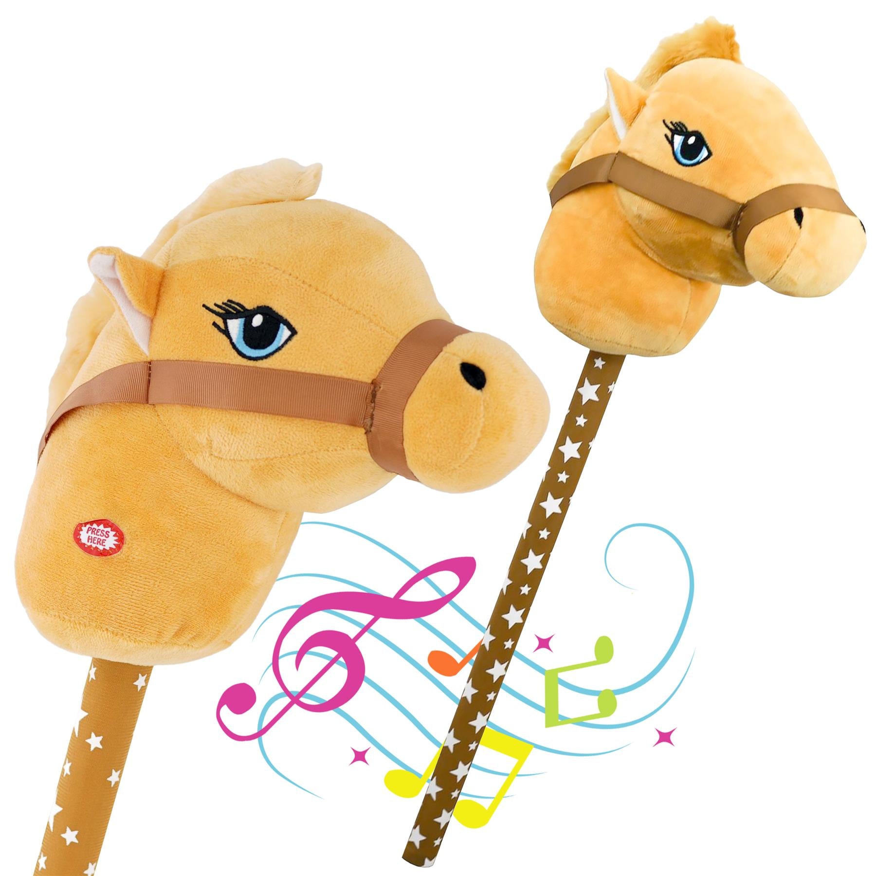 Kids Brown Hobby Horse With Sounds by The Magic Toy Shop - The Magic Toy Shop