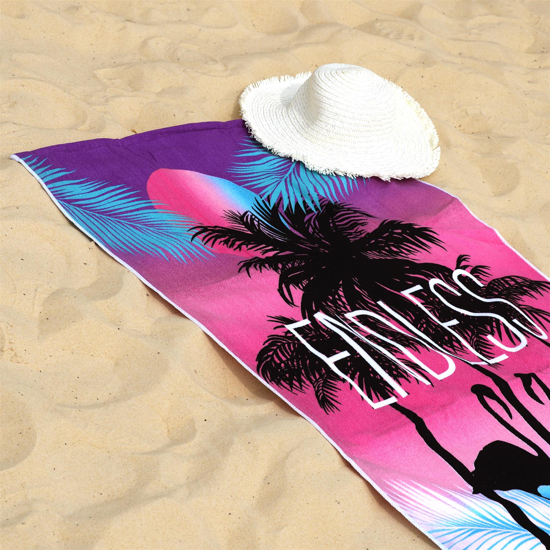 Beach Bath Towel Flamingo Design Microfibre Towel by GEEZY - The Magic Toy Shop
