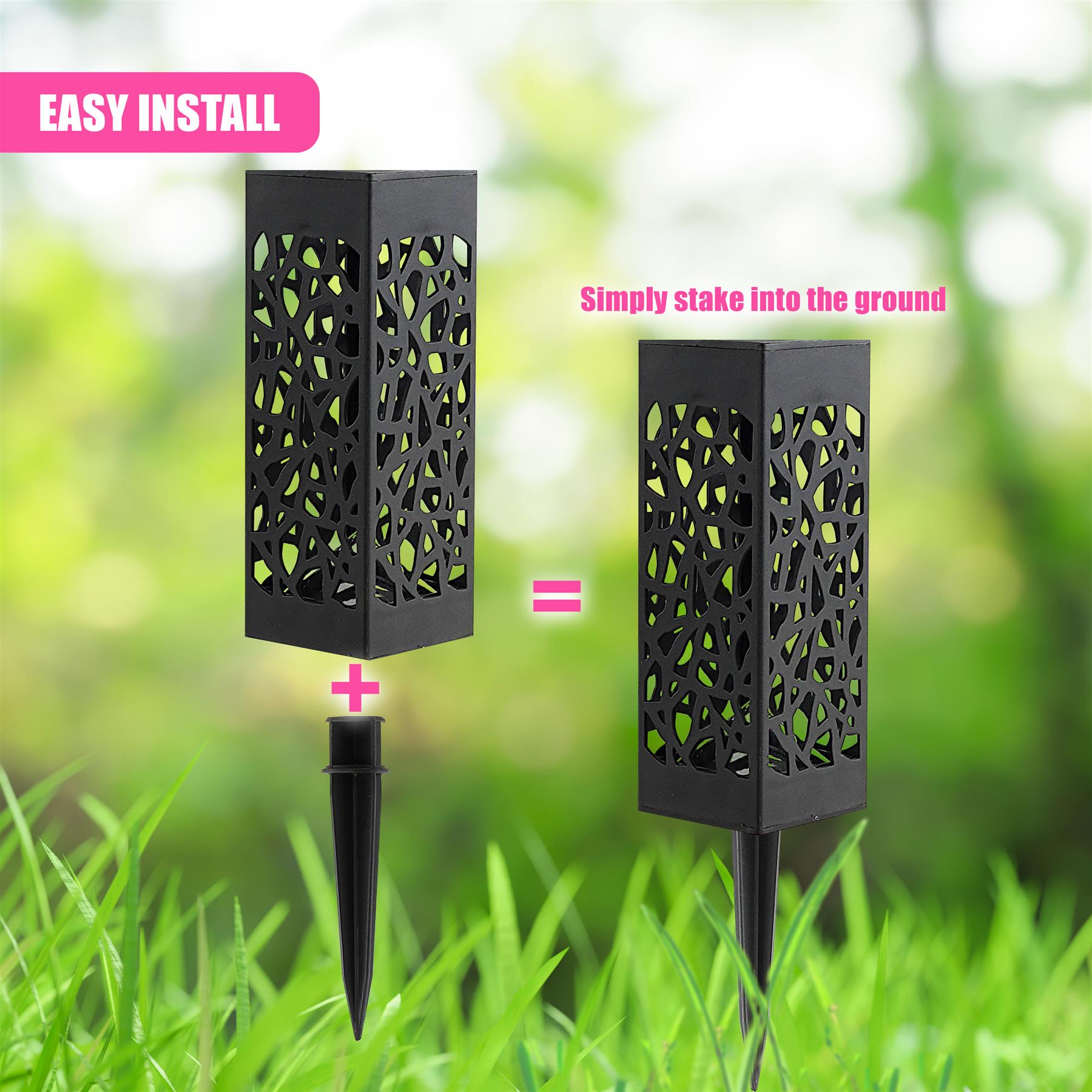 Solar Garden Pathway Stake Lights, Set of 3 – Warm White LED by GEEZY - The Magic Toy Shop