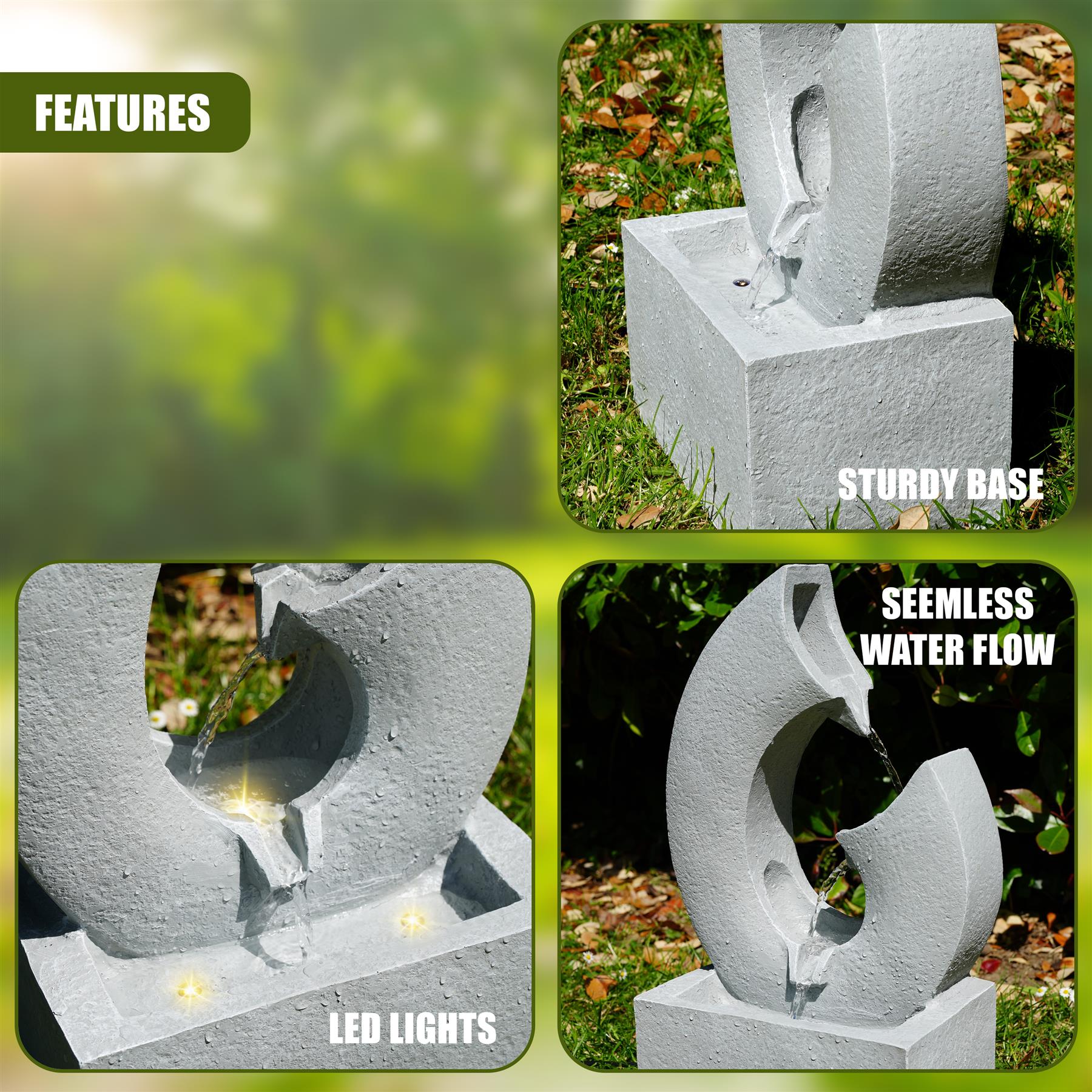 Horn Water Feature Outdoor With LED by GEEZY - The Magic Toy Shop