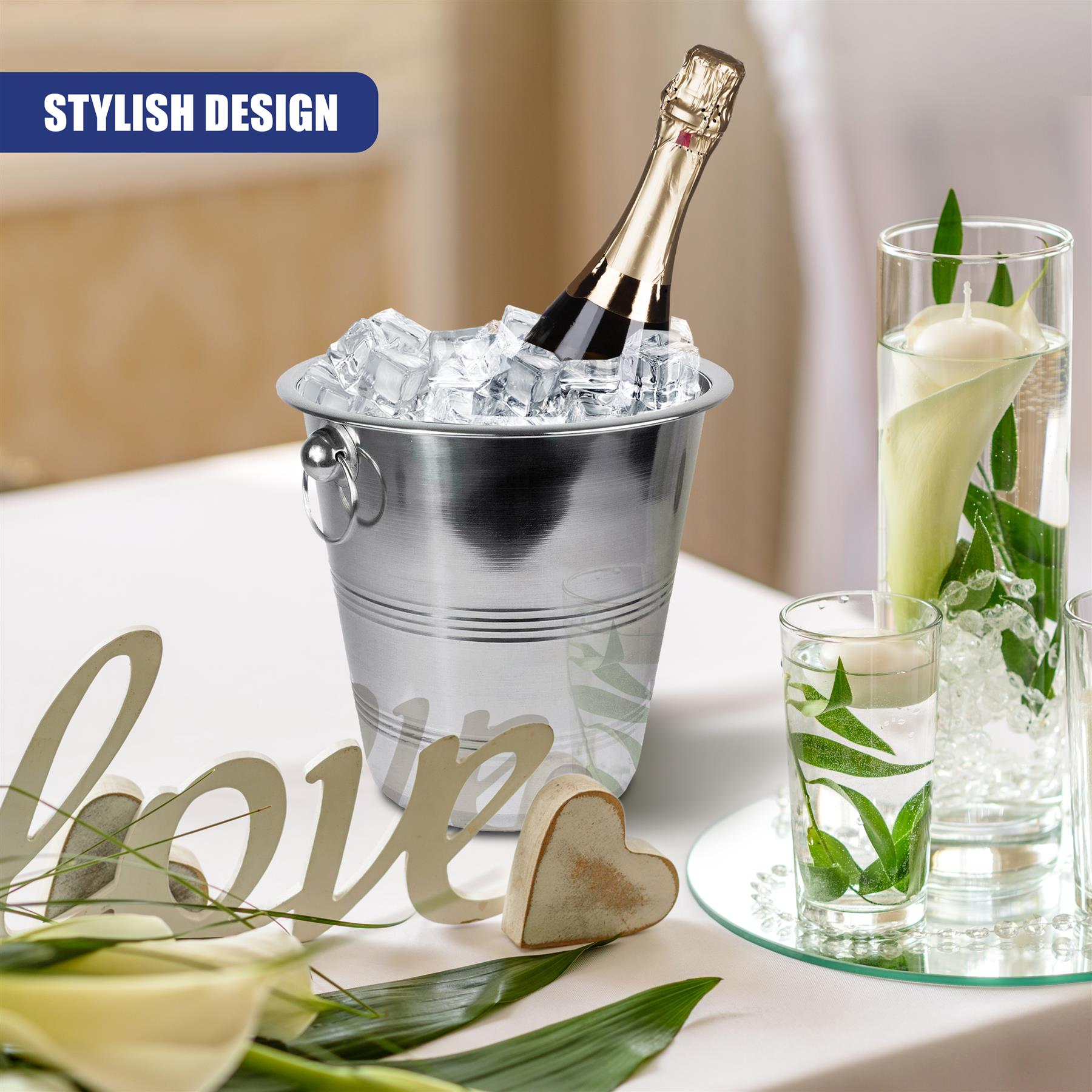 Stainless Steel Champagne Ice Bucket 4 Litre by GEEZY - The Magic Toy Shop