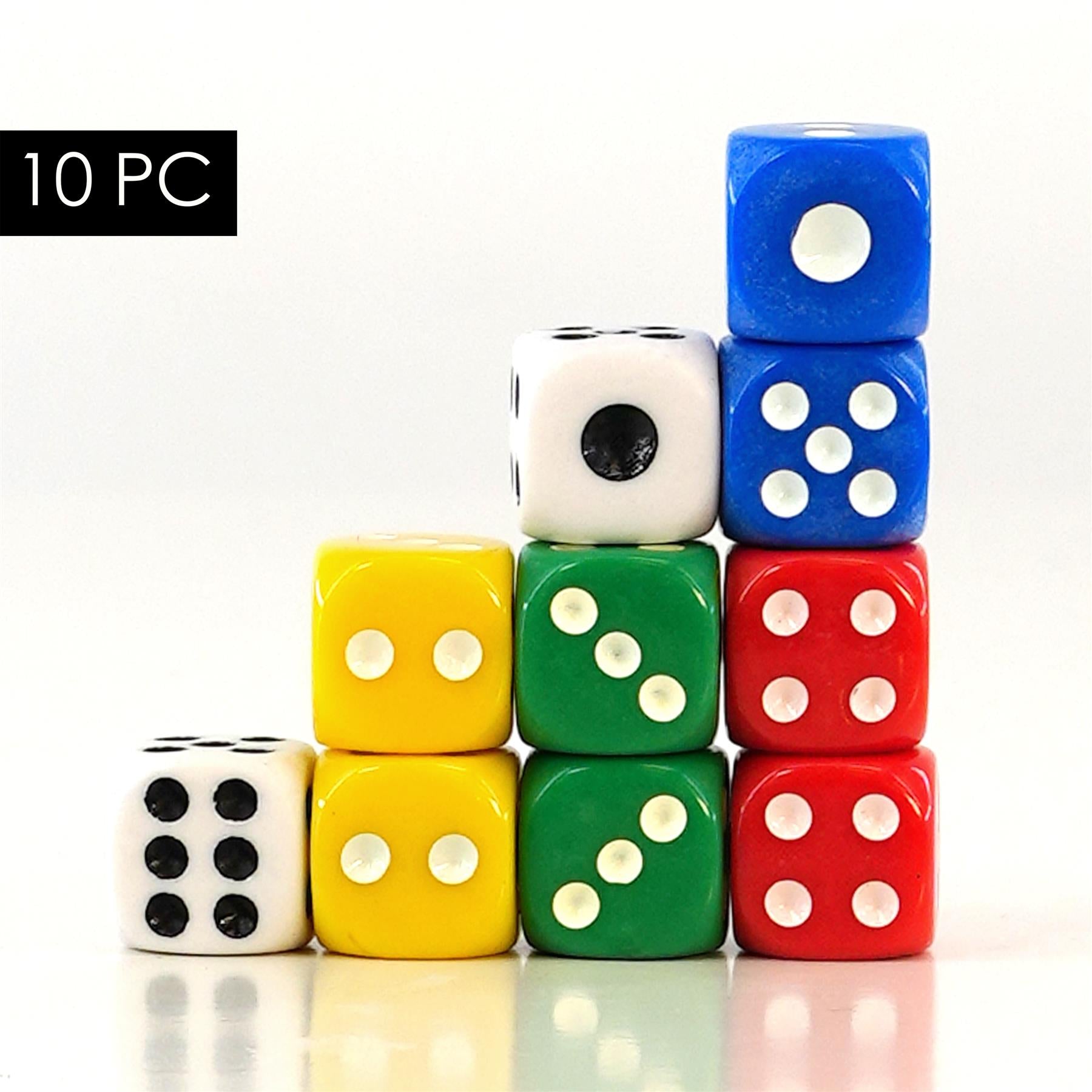 Six Sided Dice Set (D6) Set of 10 by The Magic Toy Shop - The Magic Toy Shop