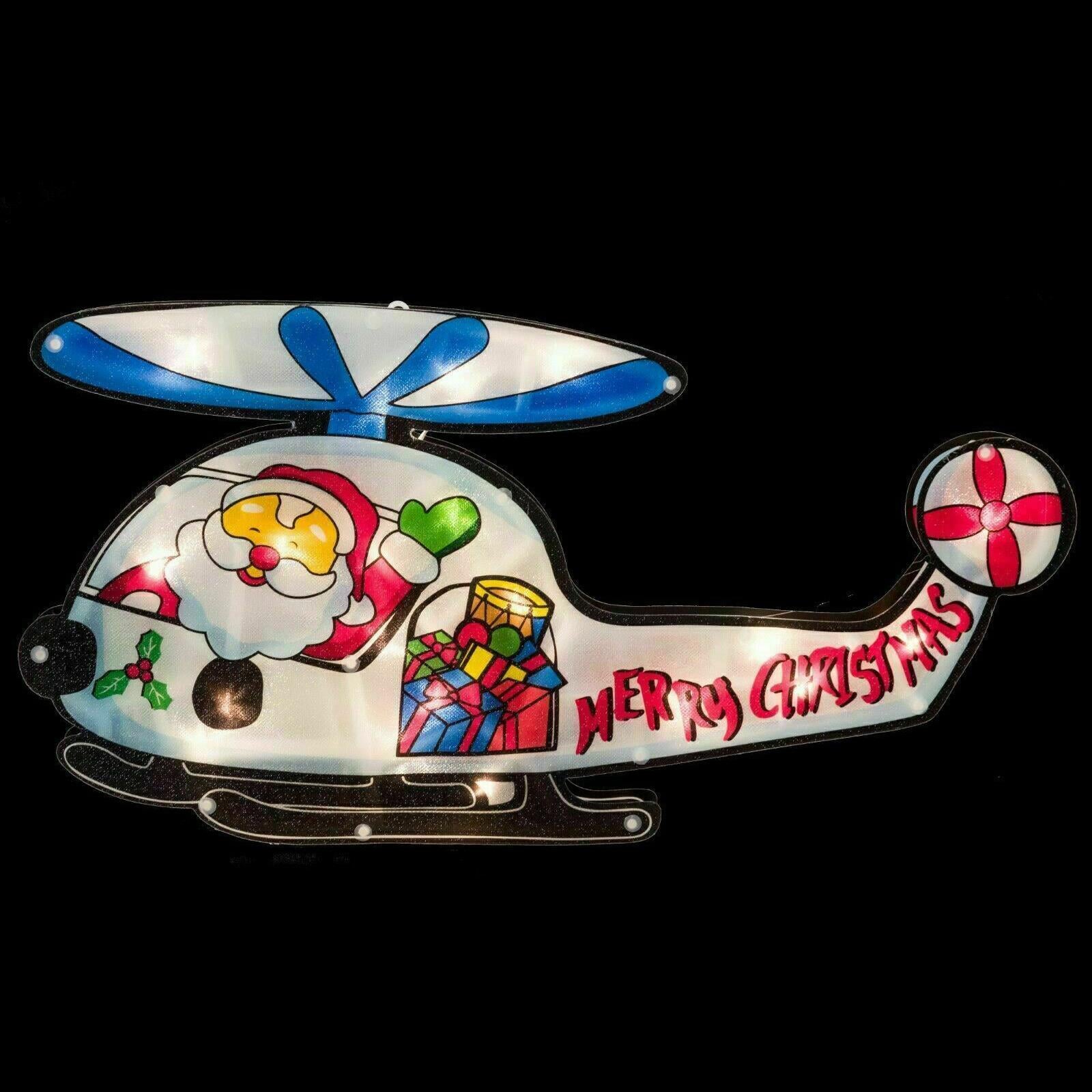 Helicopter Sign Christmas LED Light Silhouette by The Magic Toy Shop - The Magic Toy Shop