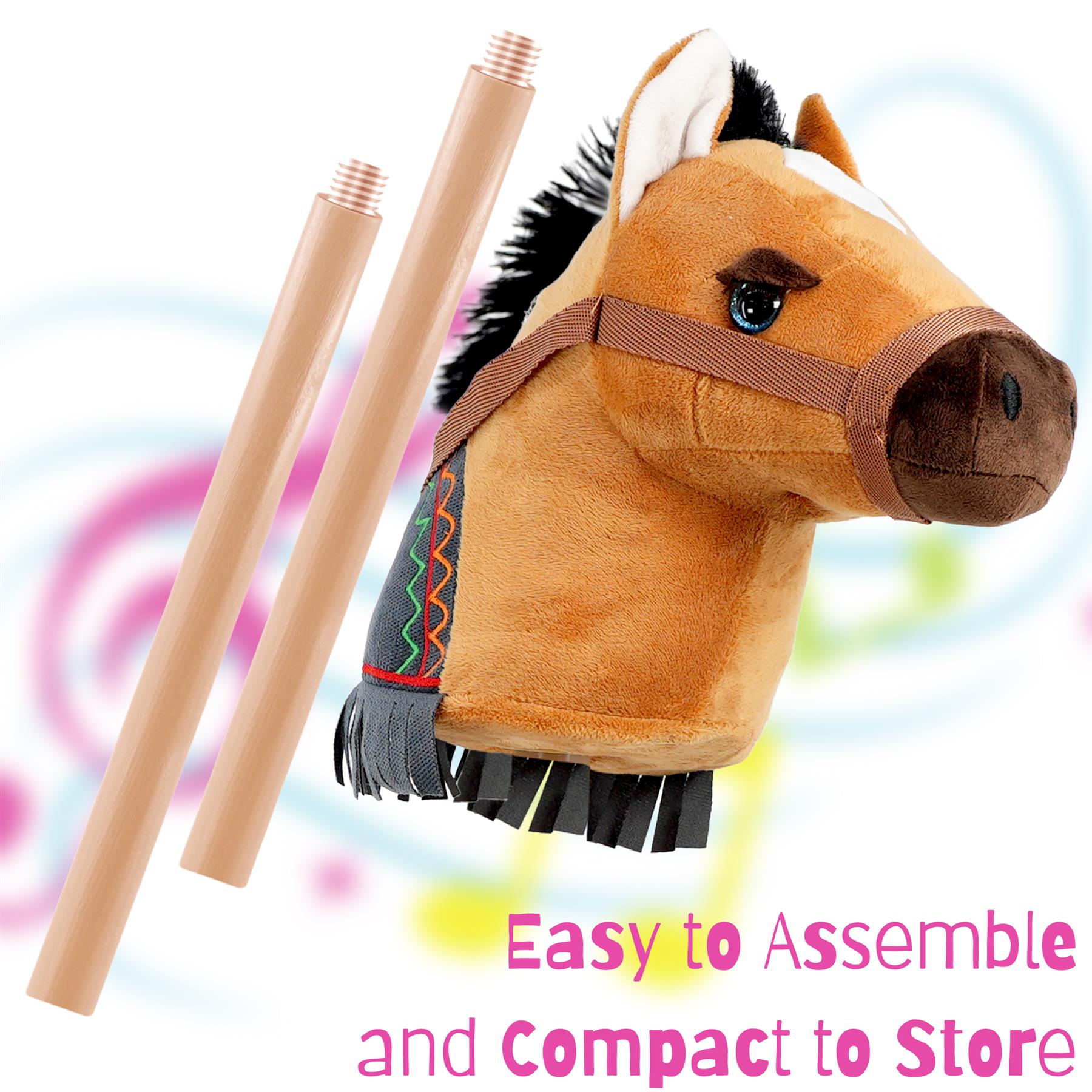 Kids Brown Hobby Horse Toy with Sounds by The Magic Toy Shop - The Magic Toy Shop
