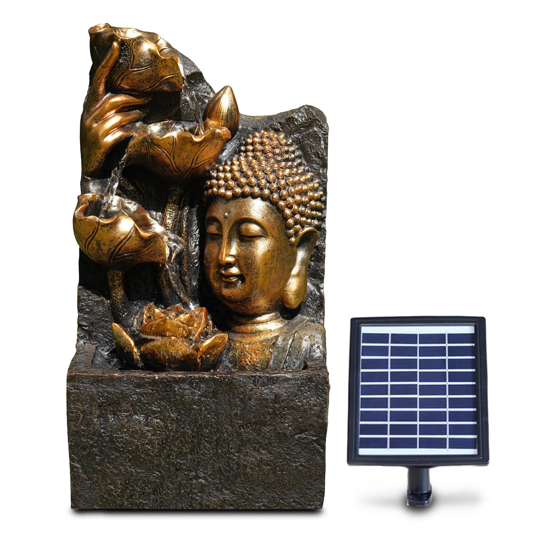 Buddha Head Solar Water Feature Outdoor With LED by GEEZY - The Magic Toy Shop