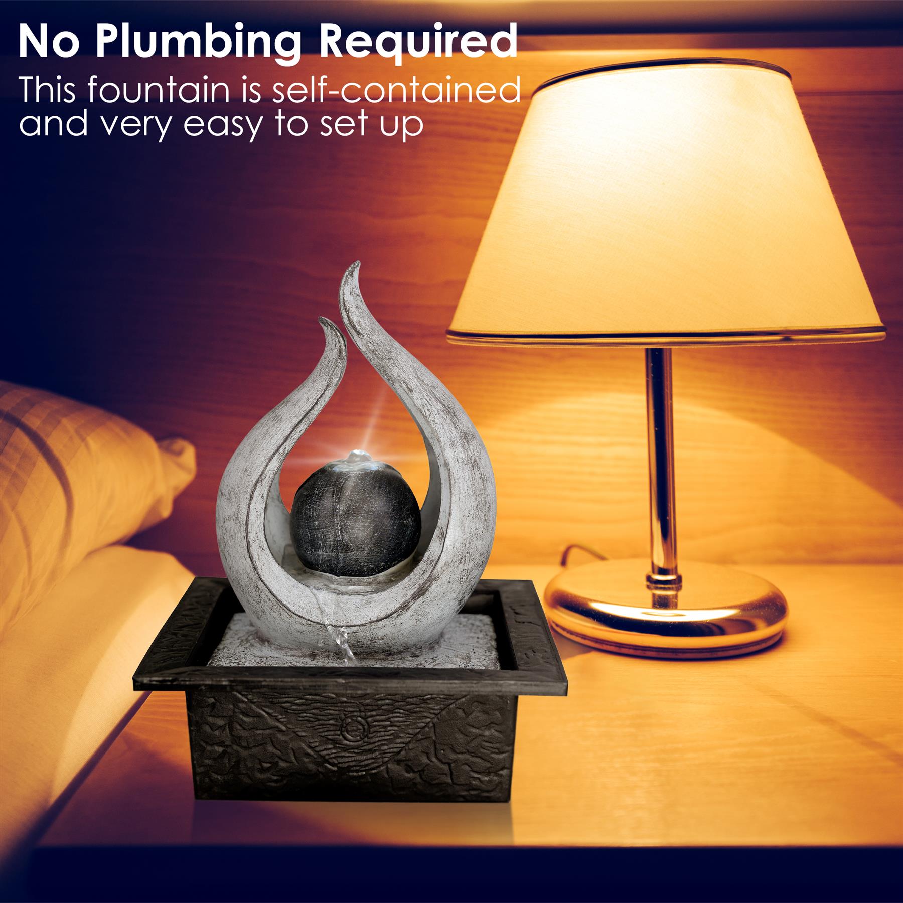 Flame Water Feature Indoor With LED by GEEZY - The Magic Toy Shop