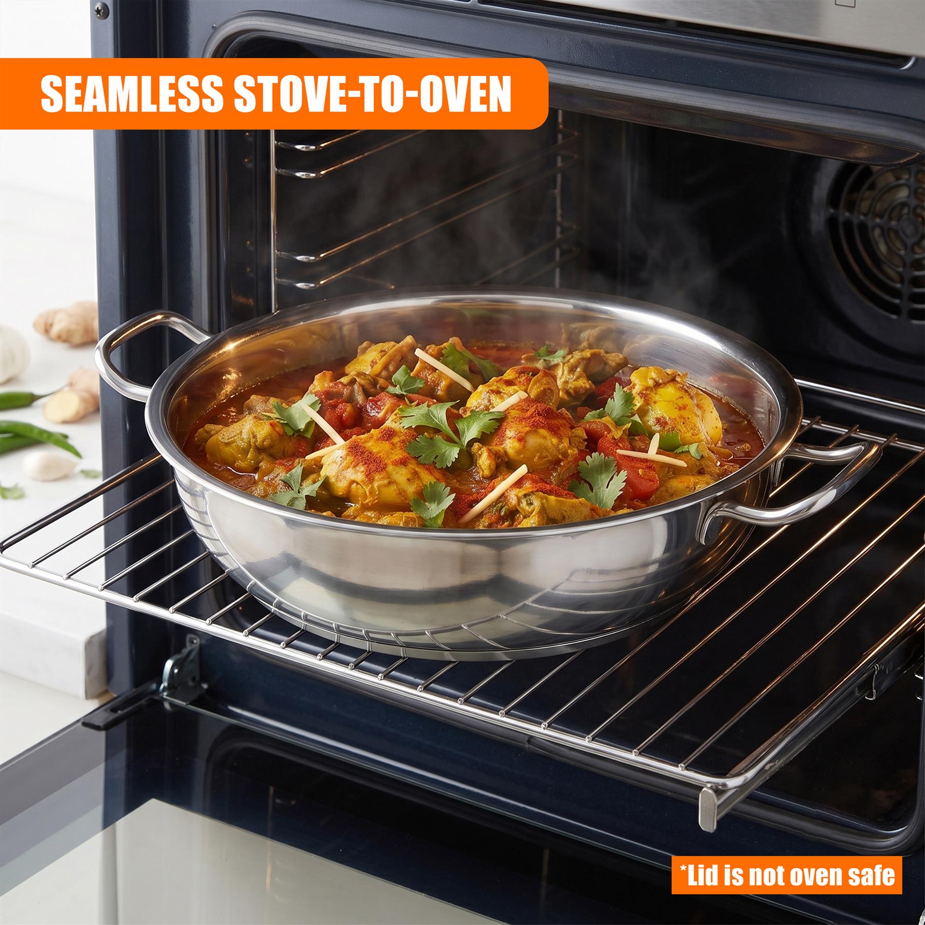 Shallow Casserole Pot with Lid - 4.5 L