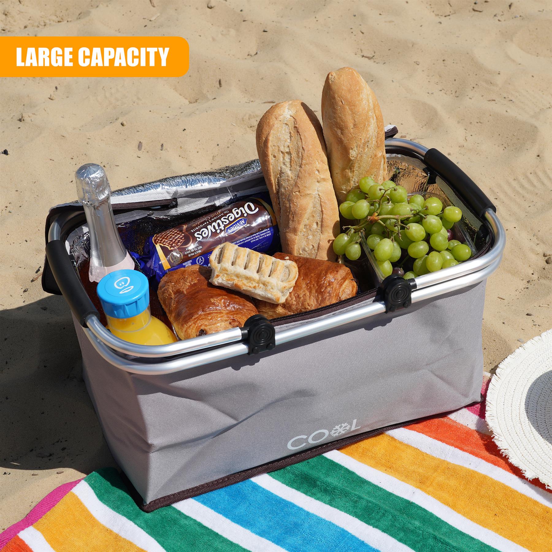 Grey Cooler Basket Bag by Geezy - The Magic Toy Shop