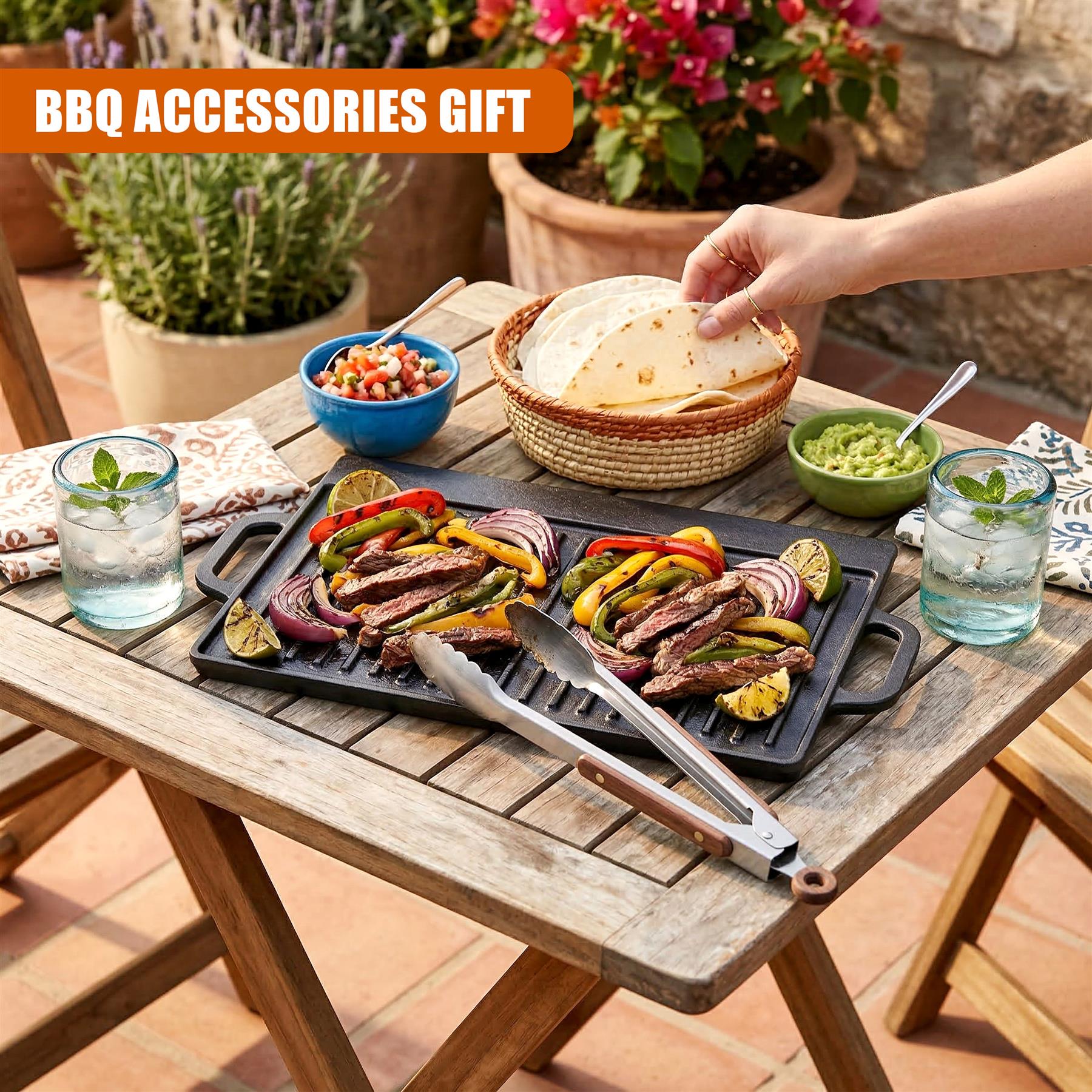 Cast Iron BBQ Griddle Plate