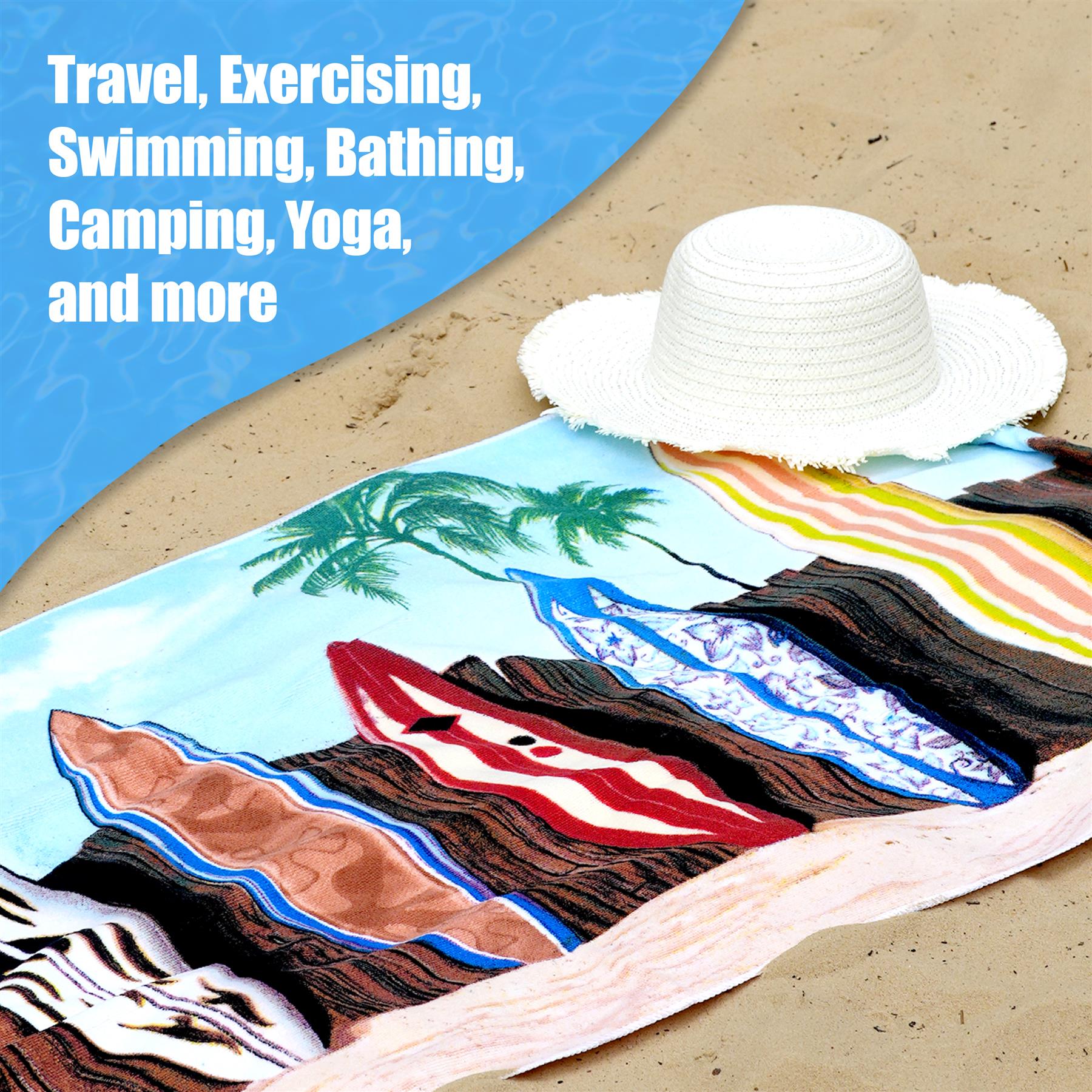 Surfboards Design Large Towel by Geezy - The Magic Toy Shop