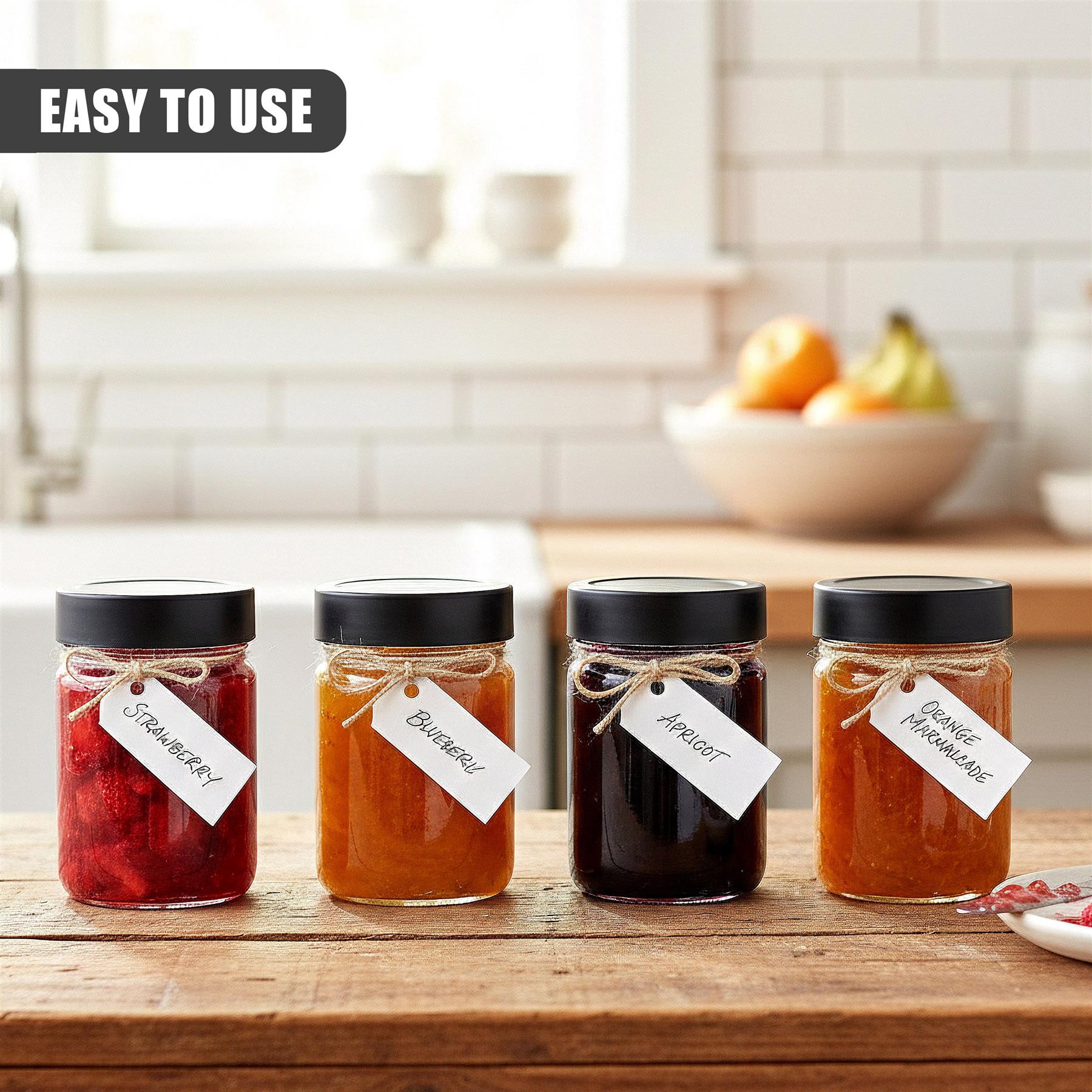 Set of 6 Glass Spice Jars with Screw Lids