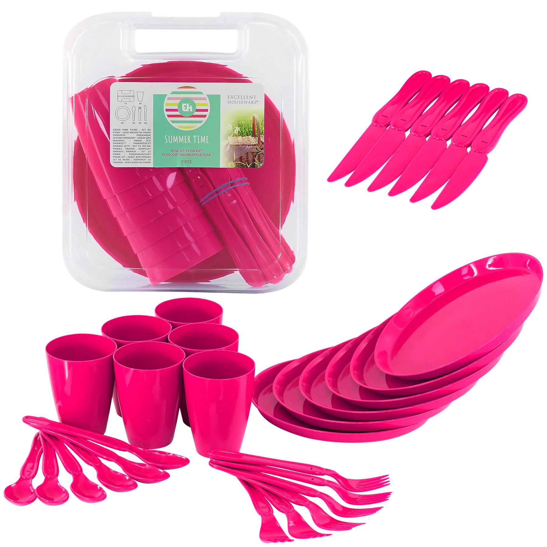 Pink Camping Set For Six 31 Pieces by GEEZY - The Magic Toy Shop