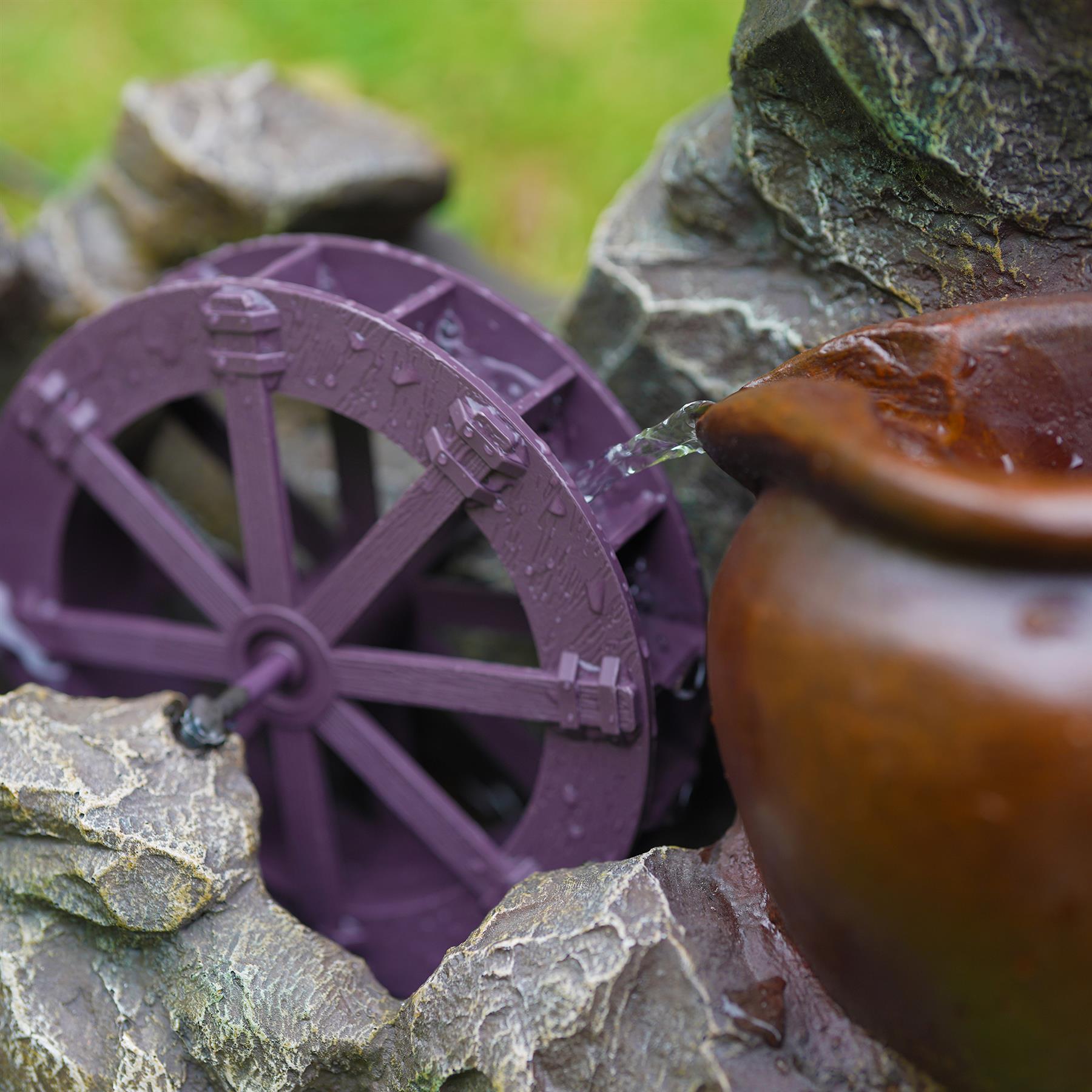 Cartwheel Solar Water Feature Outdoor With LED by GEEZY - The Magic Toy Shop