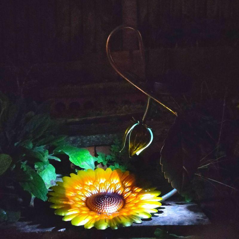 Solar LED Light Yellow Hanging Metal Bird Feeder by Geezy - The Magic Toy Shop