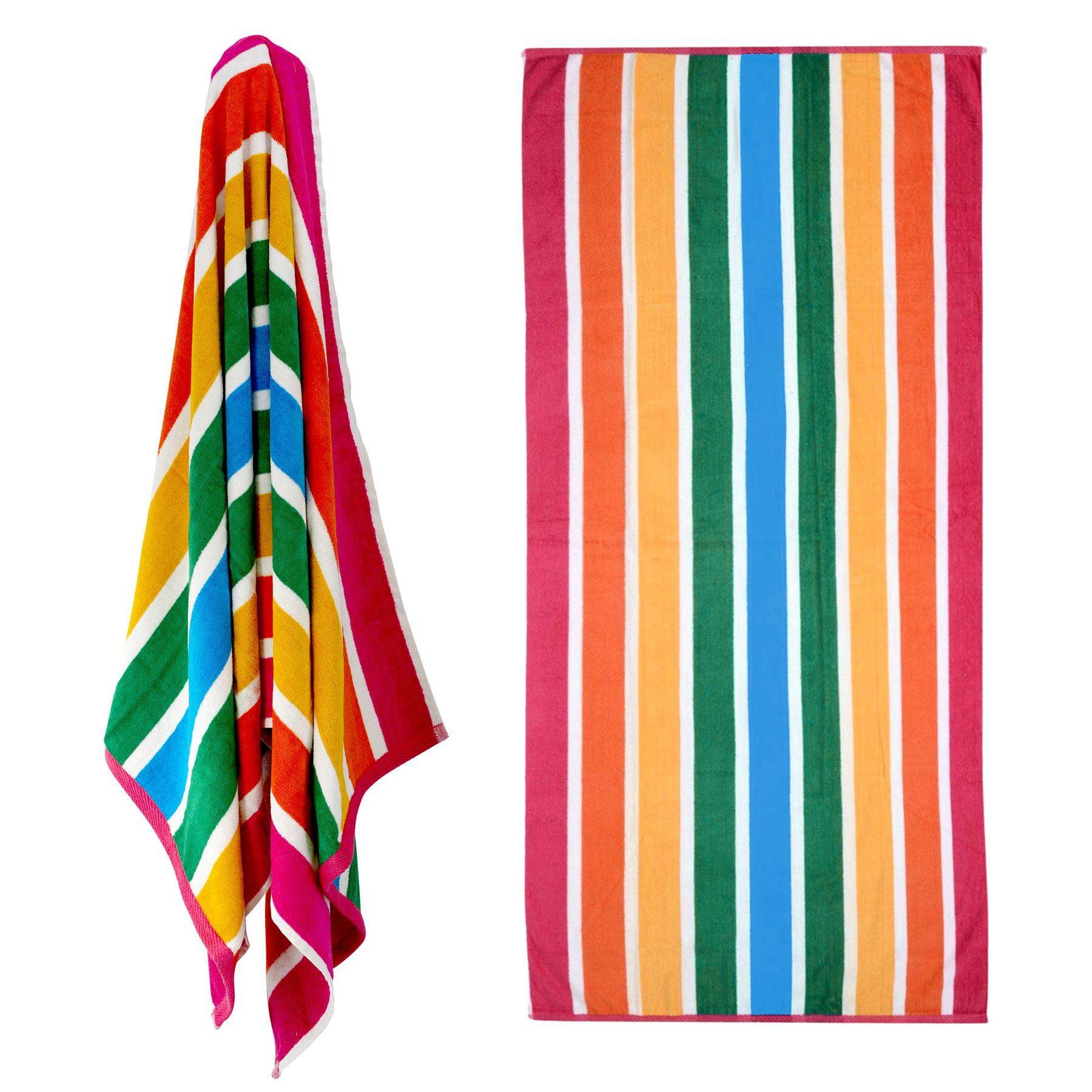 Serviette De Plage Arena Multistripes - 170 X 90 Cm | Coton Épais Et Doux, 400 G/m² | Unisexe