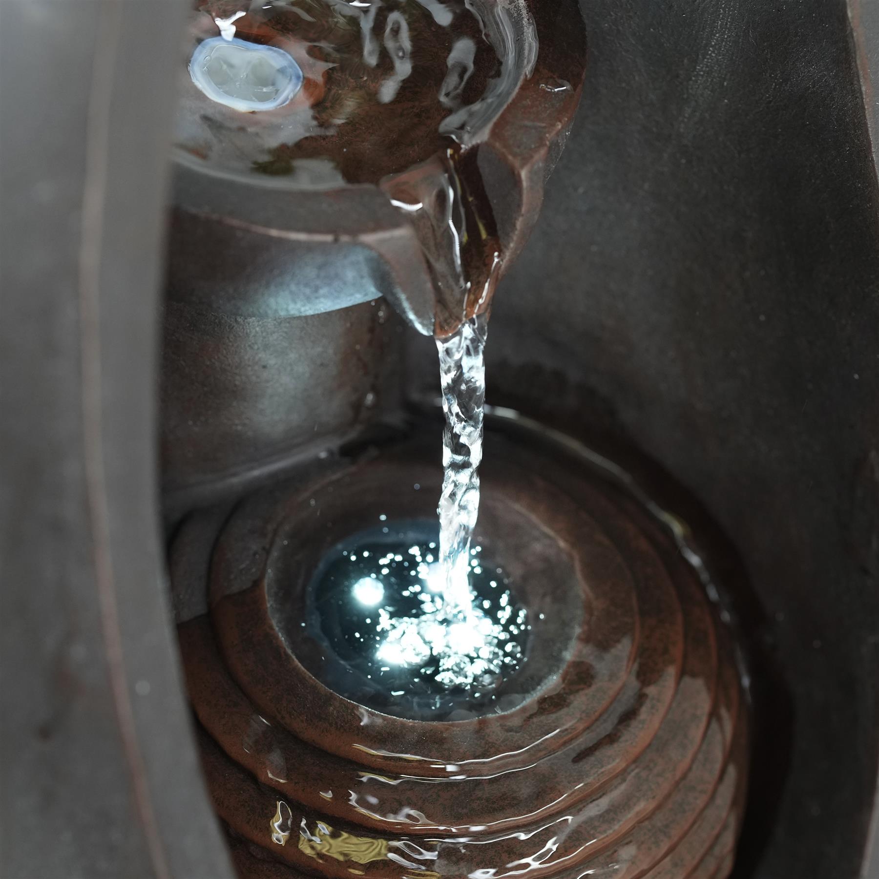 Oval Design Water Feature Outdoor With LED by GEEZY - The Magic Toy Shop