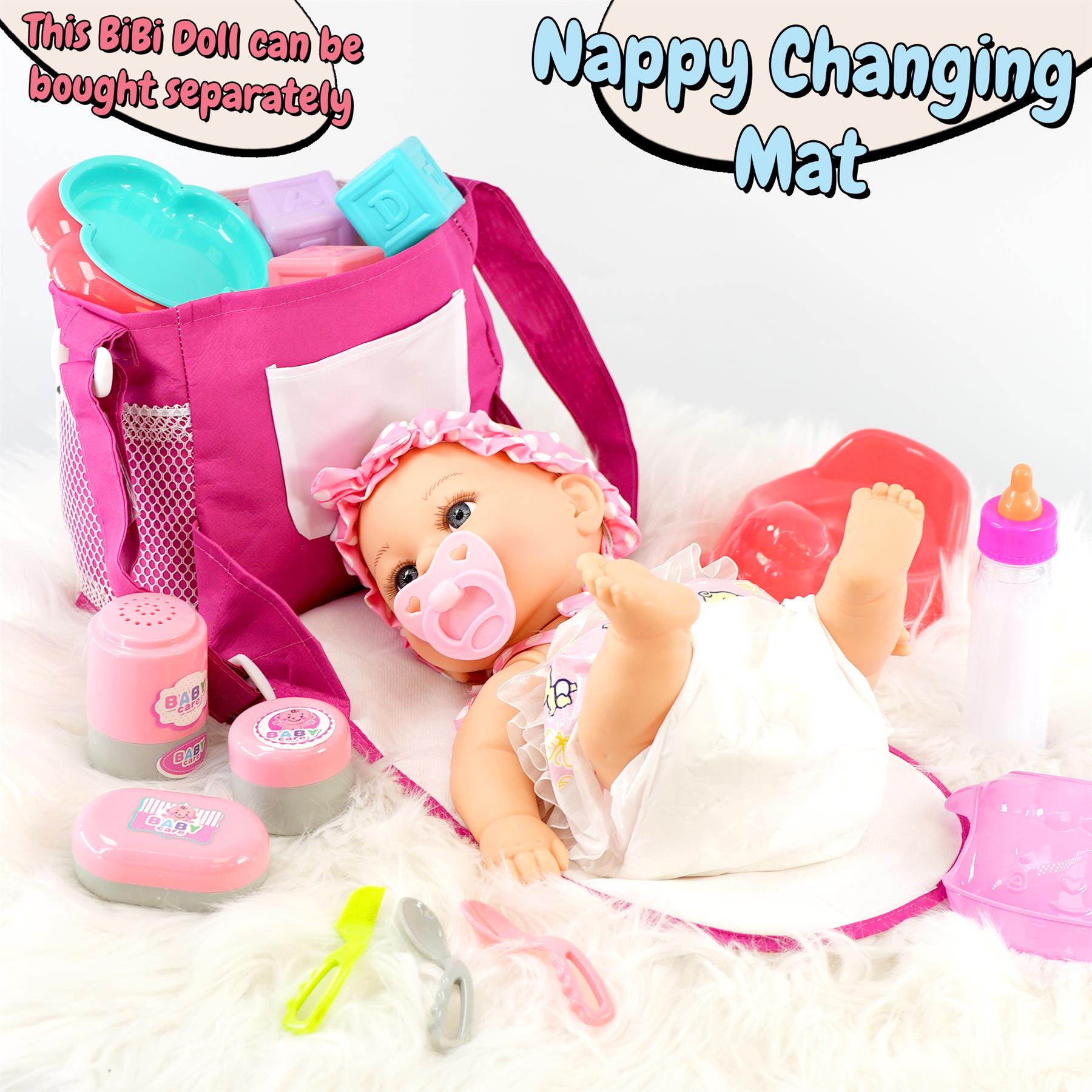 Doll Changing Bag With Accessories by BiBi Doll - The Magic Toy Shop