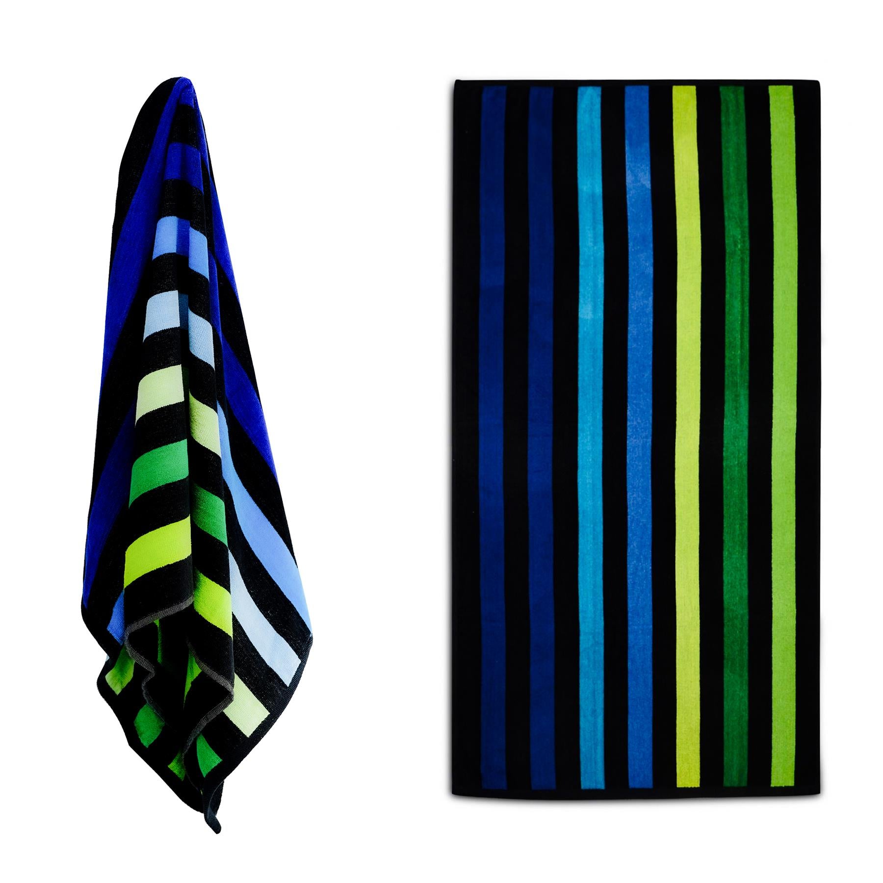 Large Velour Striped Beach Towel (Blue Oasis) by Geezy - The Magic Toy Shop