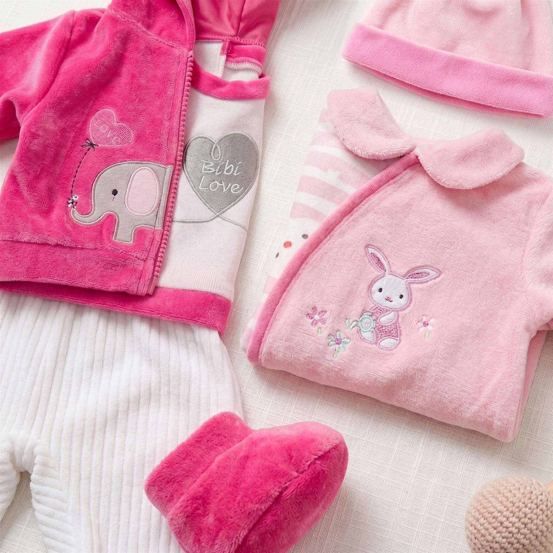 BiBi Outfits - Set of Two Doll Clothes (Pink Elephant & Pink) (50 cm / 20")
