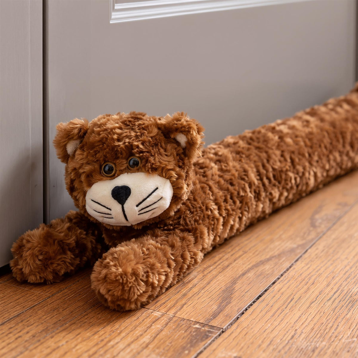 Novelty Draught Excluder for Doors Brown Cat Design