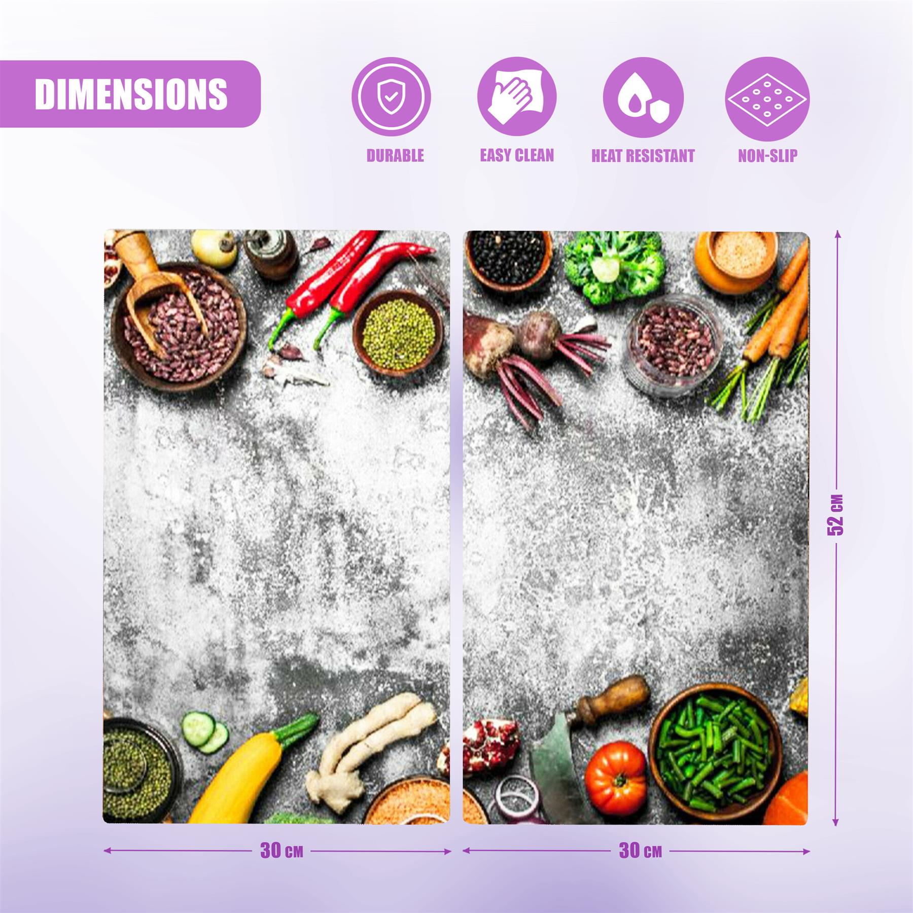 Glass Cutting Boards with Veggies Design by Geezy - The Magic Toy Shop