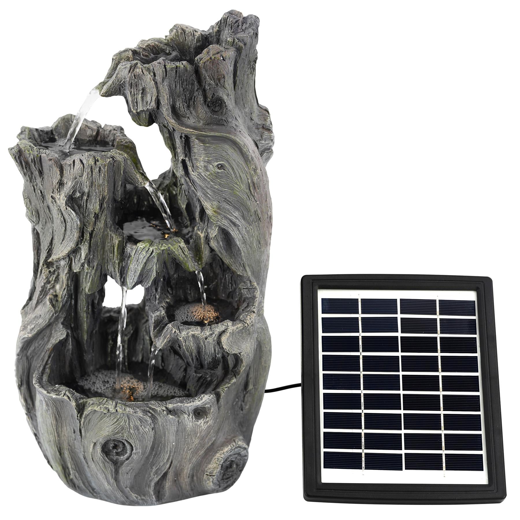 Solar Tree Log Fountain by Geezy - The Magic Toy Shop