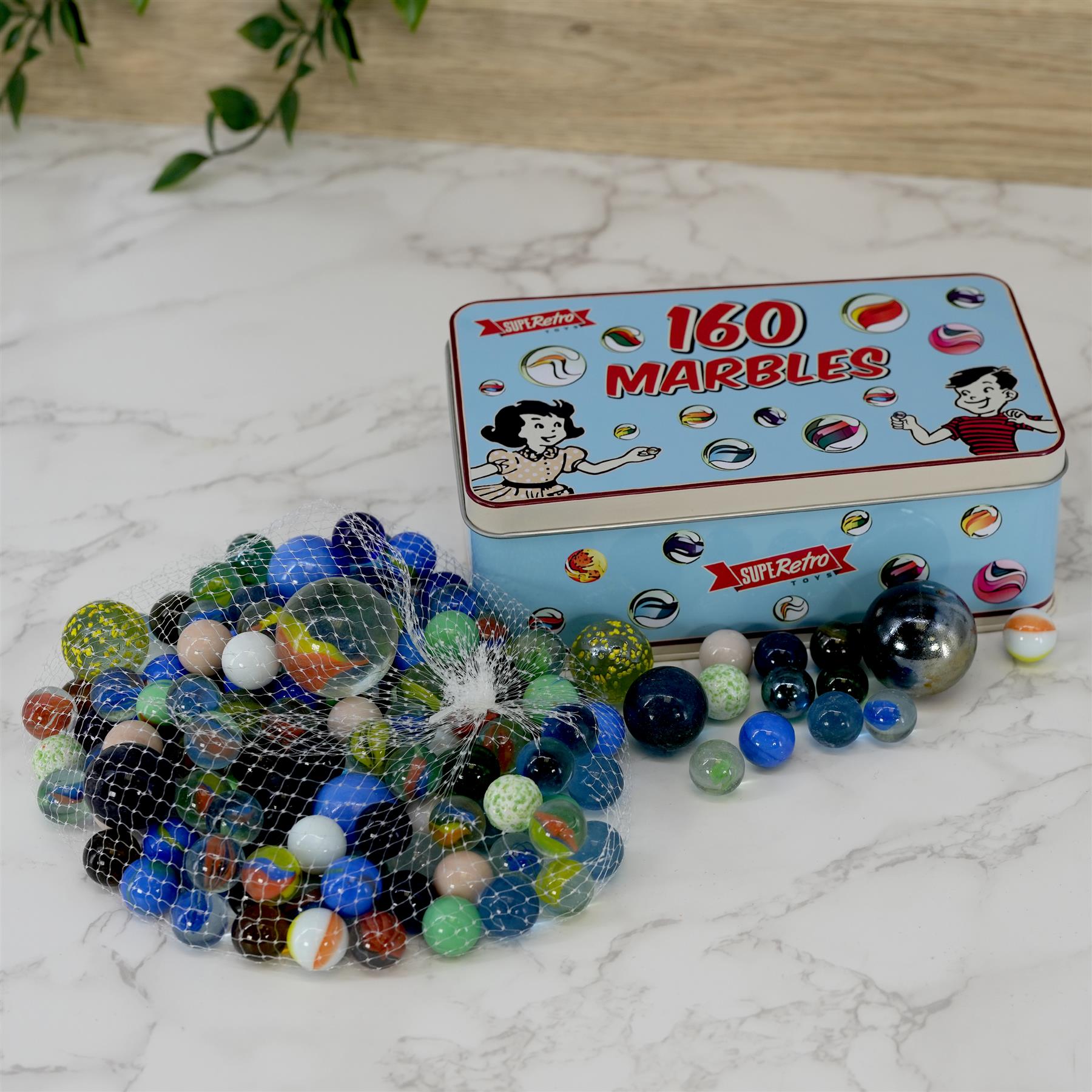 Classic Glass Marbles In A Tin by The Magic Toy Shop - The Magic Toy Shop