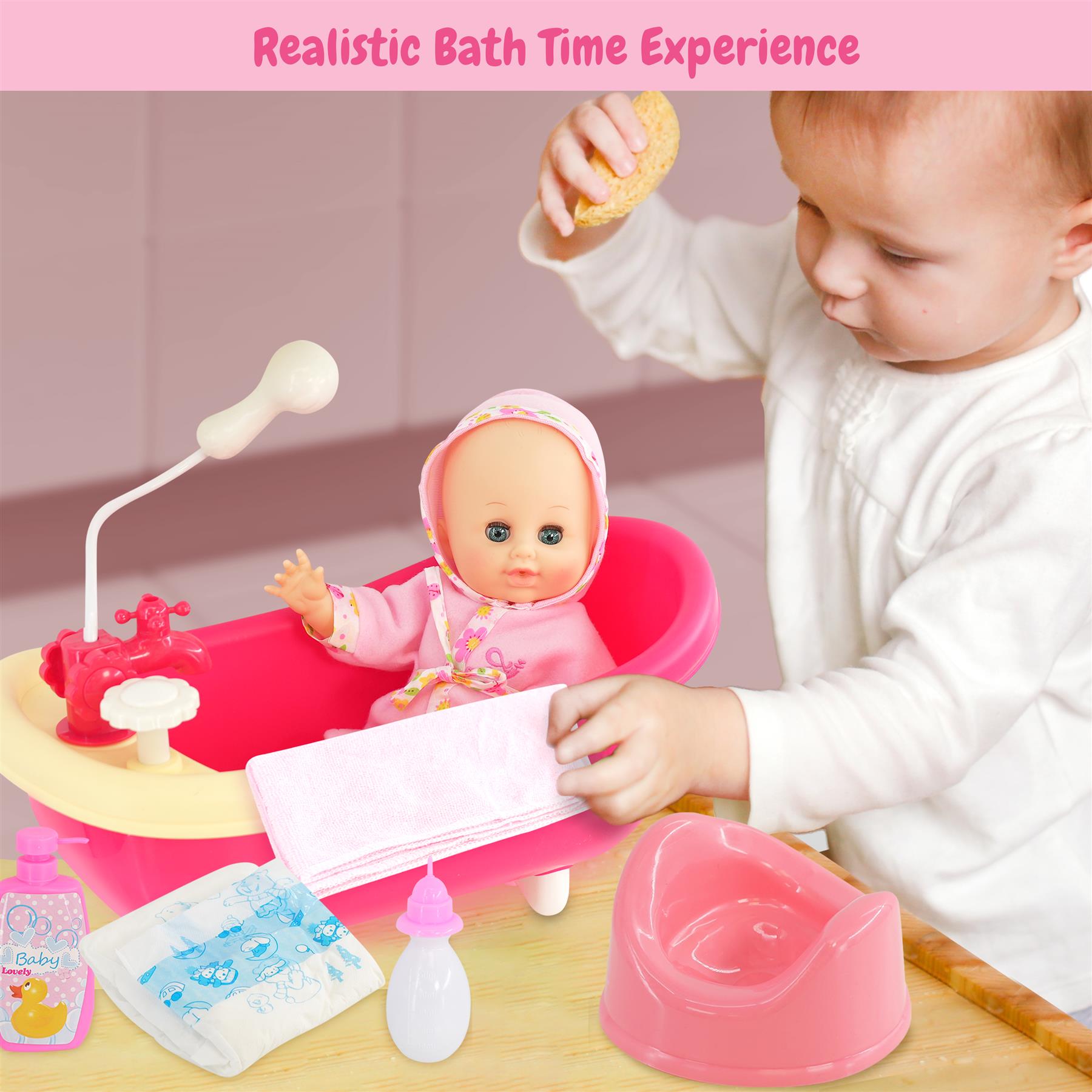 Doll and Bath set with Accessories by BiBi Doll - The Magic Toy Shop