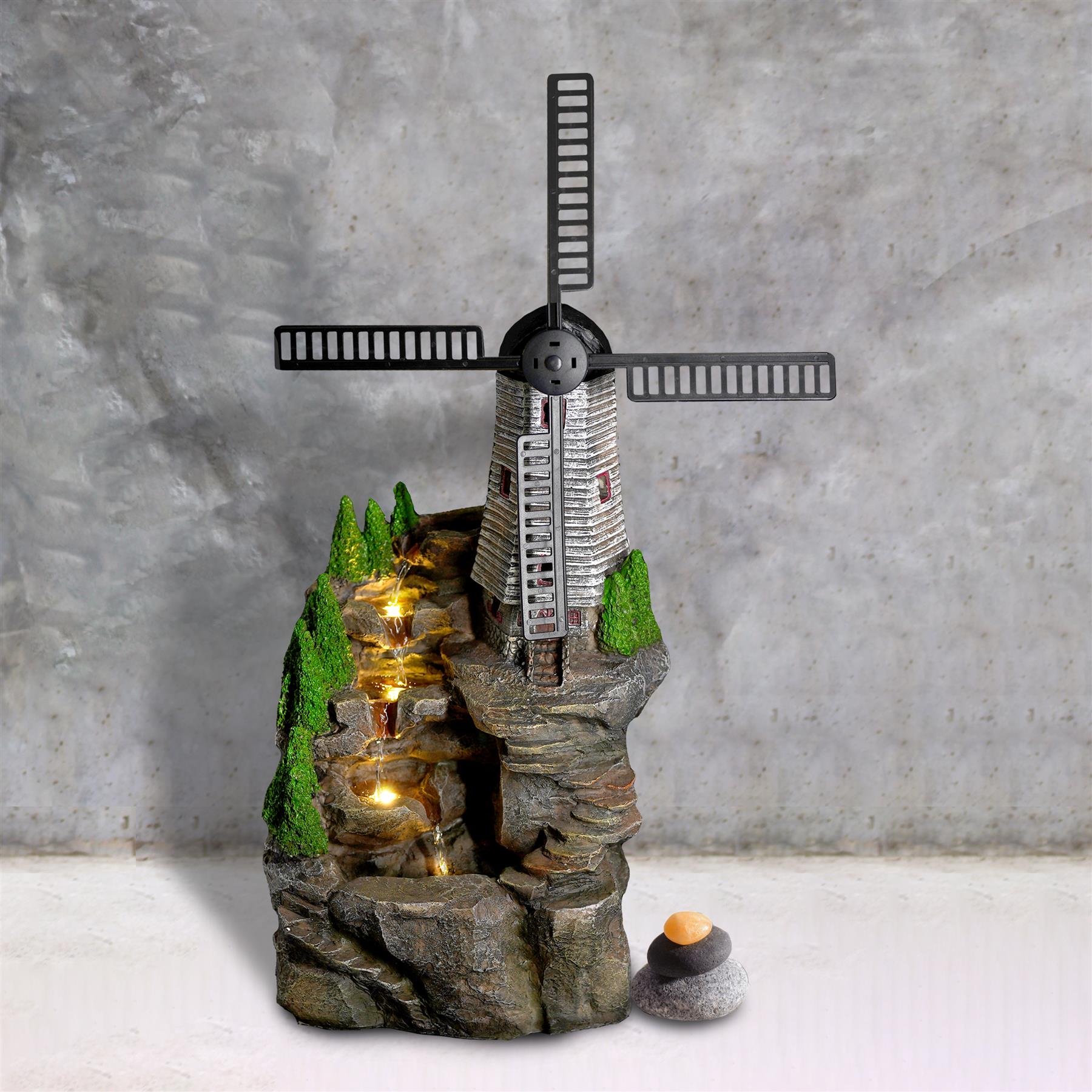 Windmill Water Feature Outdoor With LED by GEEZY - The Magic Toy Shop