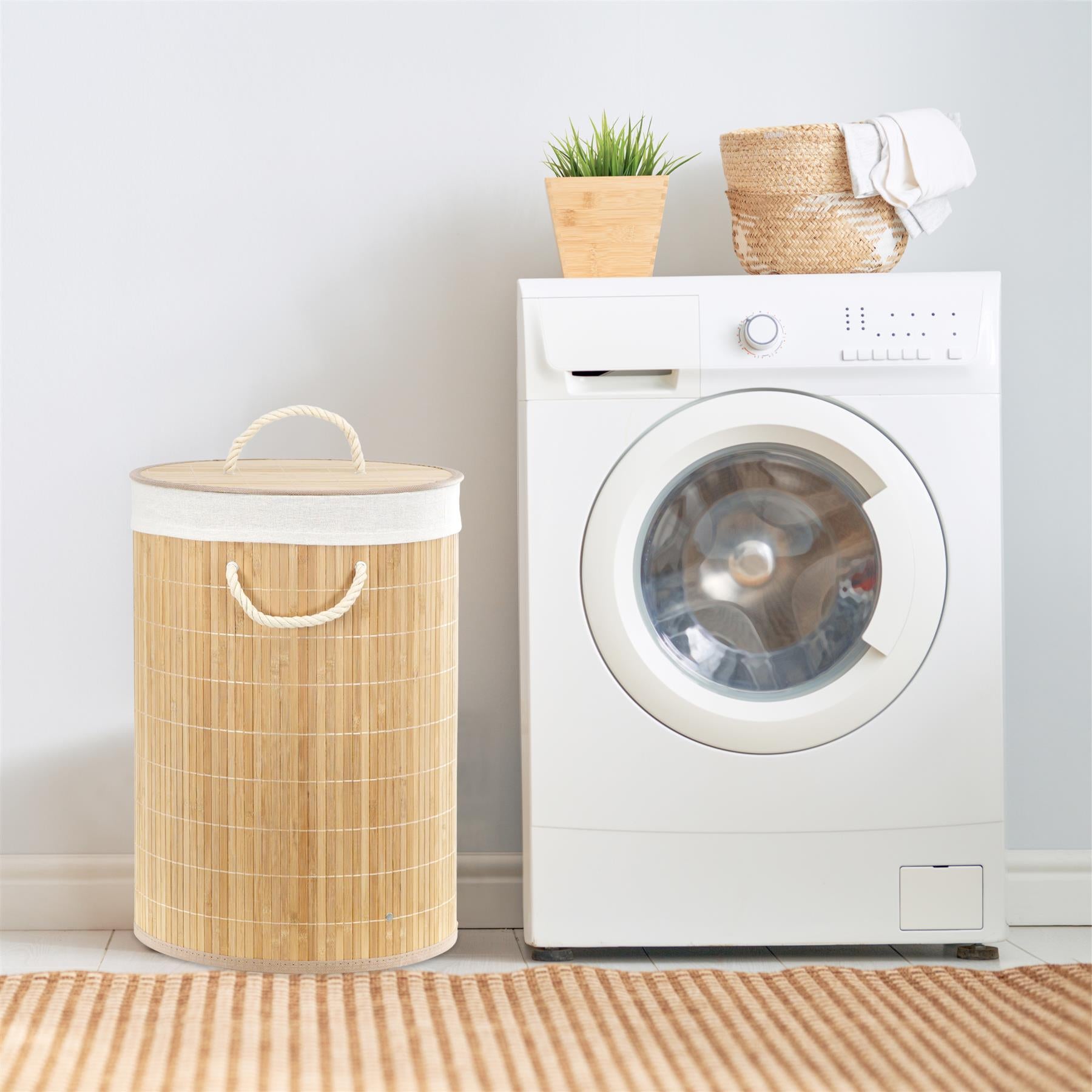 Round Bamboo Basket Natural by GEEZY - The Magic Toy Shop