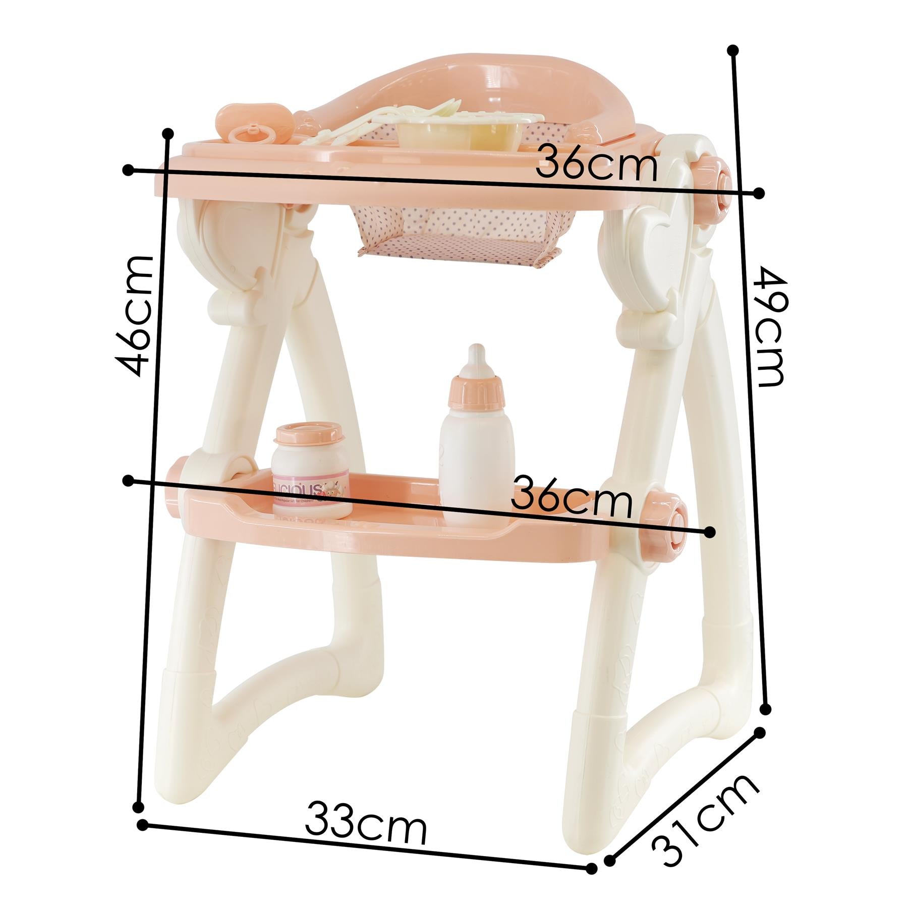 Baby Dolls Feeding High Chair Kids Play Set by BiBi Doll - The Magic Toy Shop