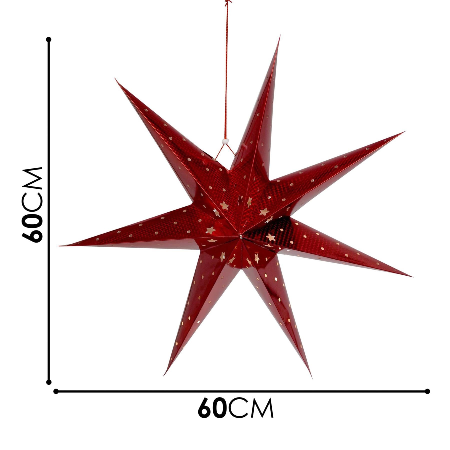 Large LED Paper Hanging Star Red by GEEZY - The Magic Toy Shop