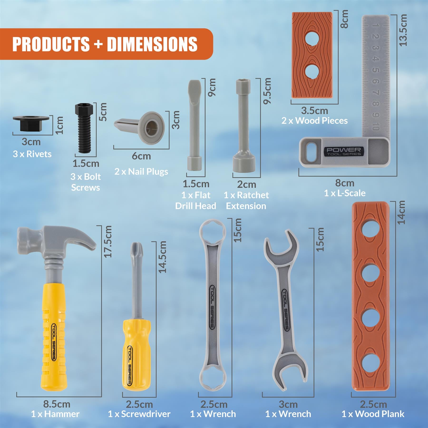 20 Piece Kids Tool Set with Carrying Case by The Magic Toy Shop - The Magic Toy Shop