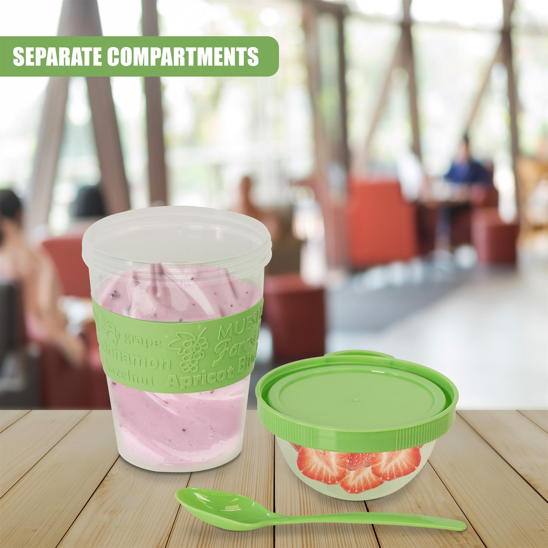 Yogurt Mug with Compartment and Spoon by GEEZY - The Magic Toy Shop